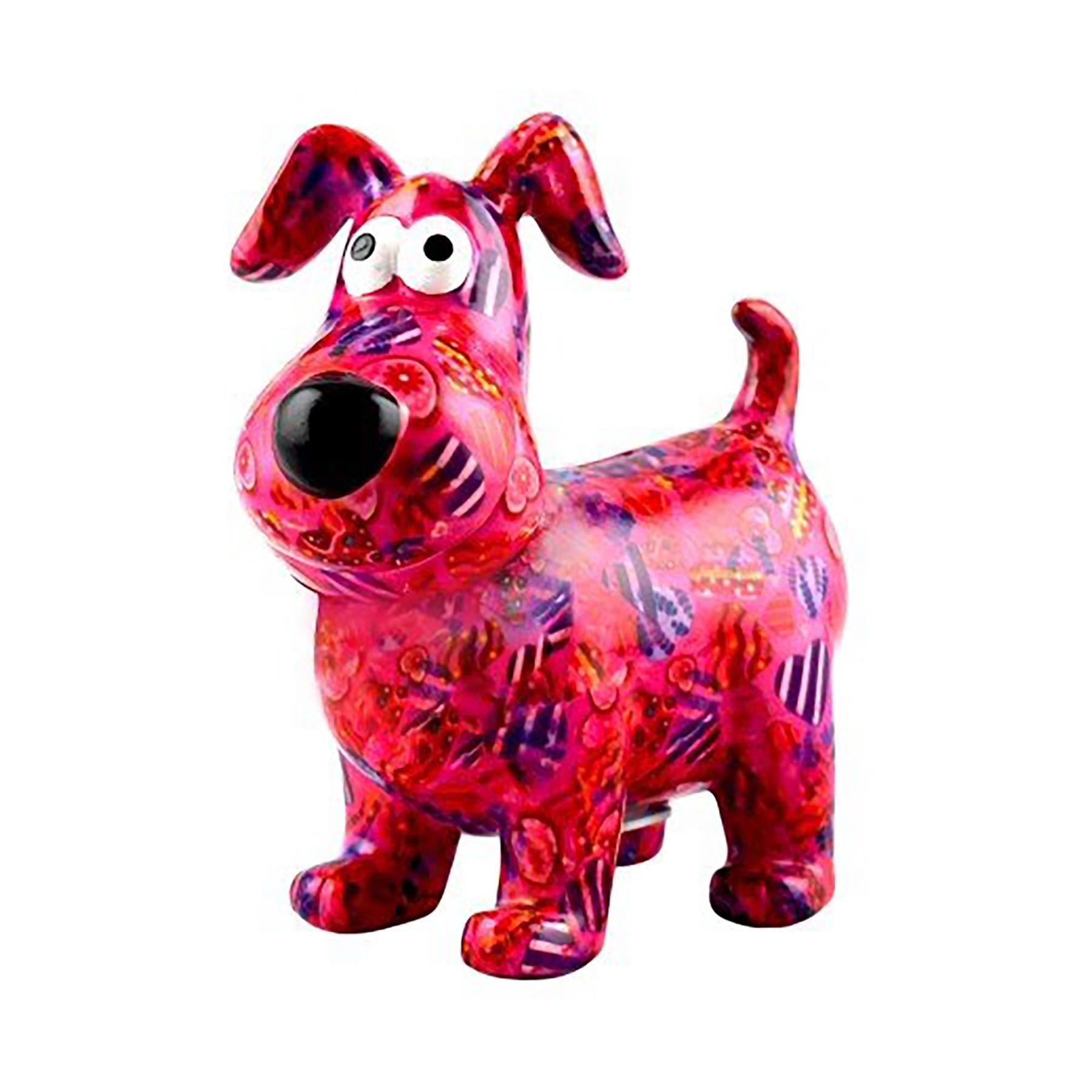 Pomme Pidou 'Hugo' bright coloured ceramic Dog shaped Money Box (Medium) (6 PACK, ASSORTED)