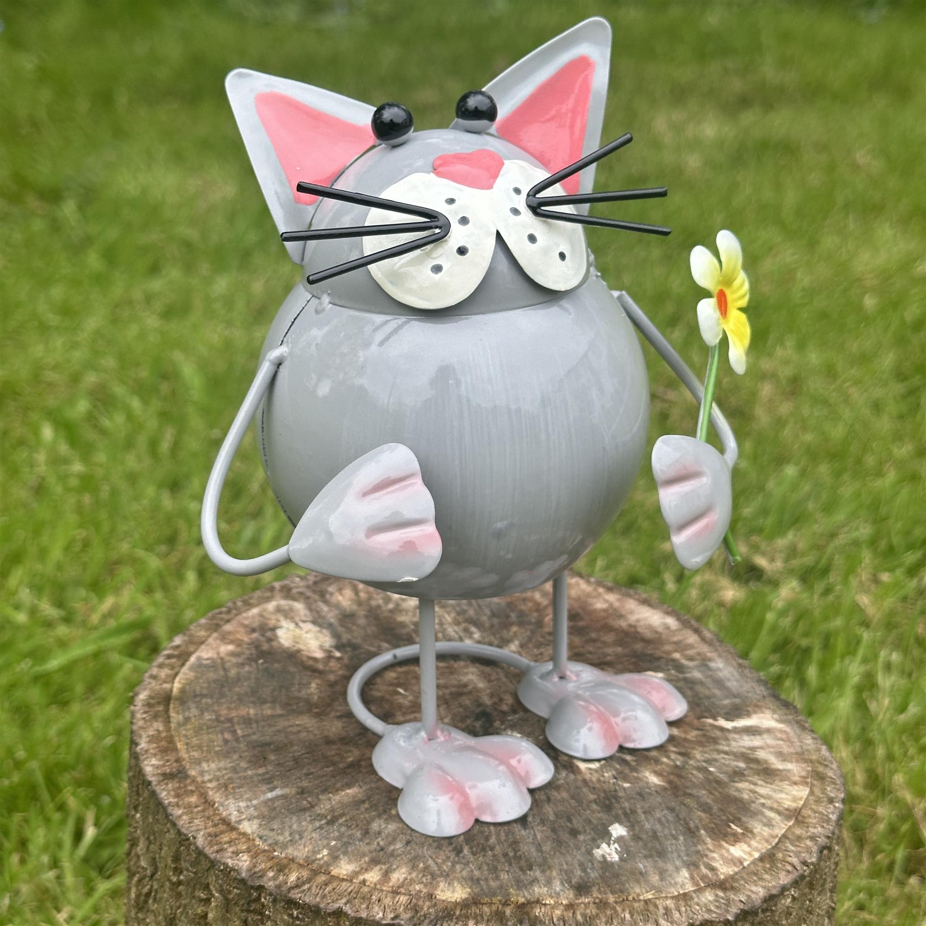 Bright Eyes metal Cat garden ornament, Brighy Eyes range by Lesser & Pavey