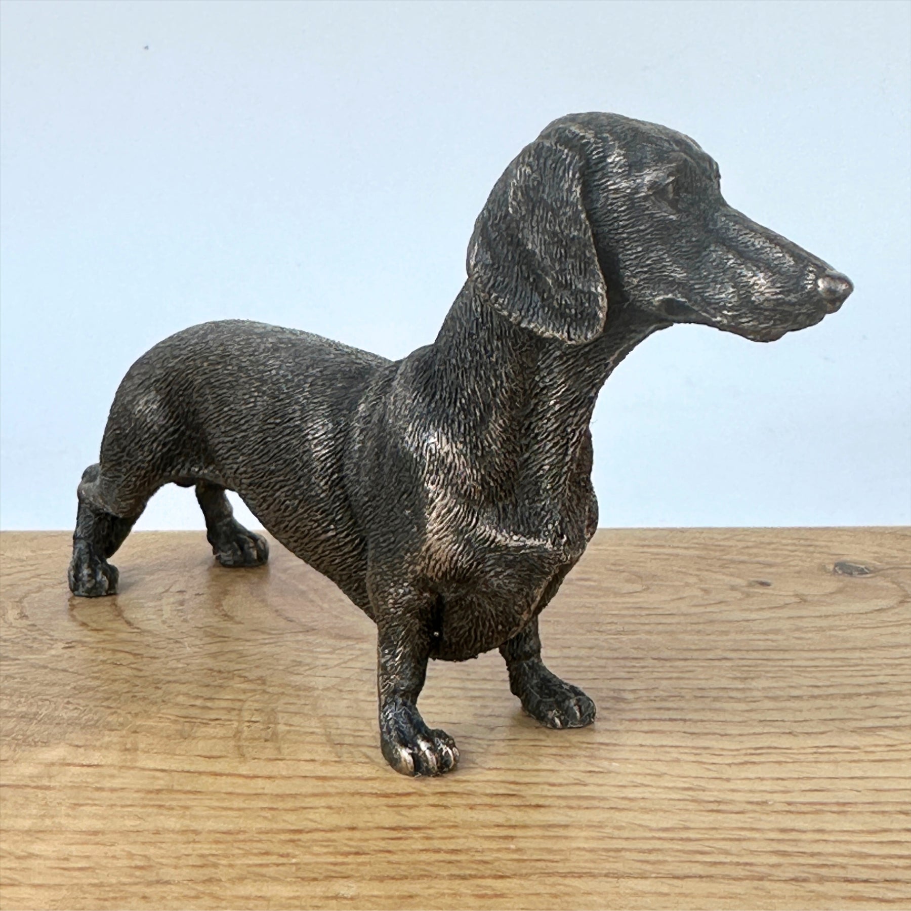 Dachshund figurine in solid cold cast bronze, gift boxed