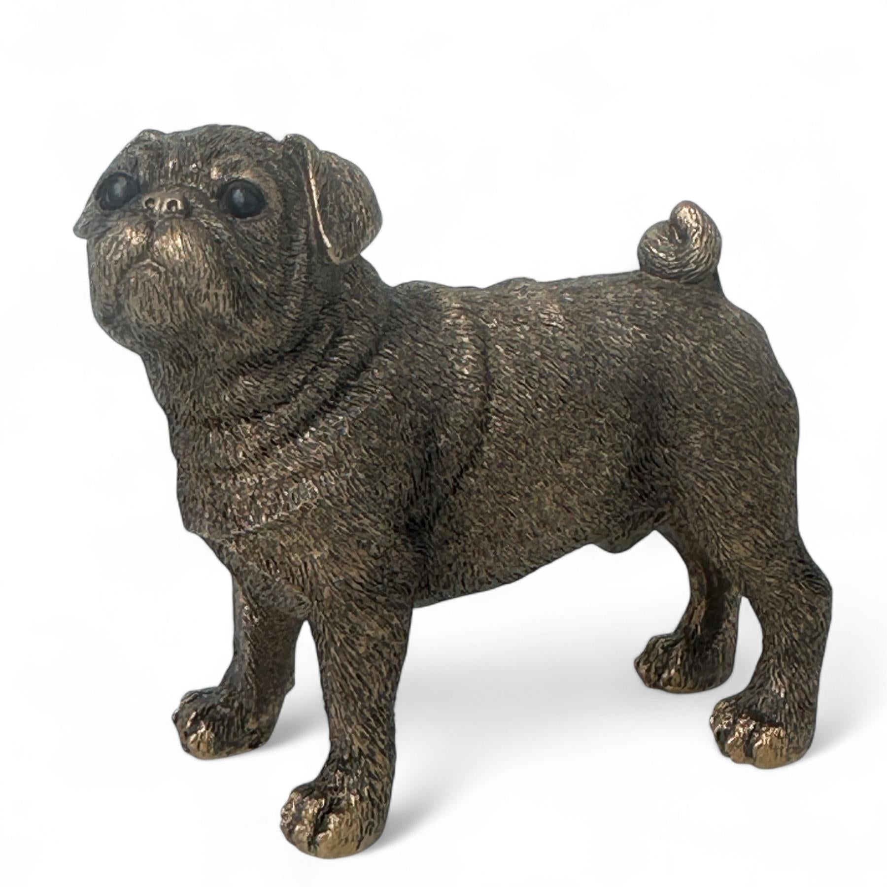Pug Dog figurine, Leonardo Reflections Bronzed, gift boxed