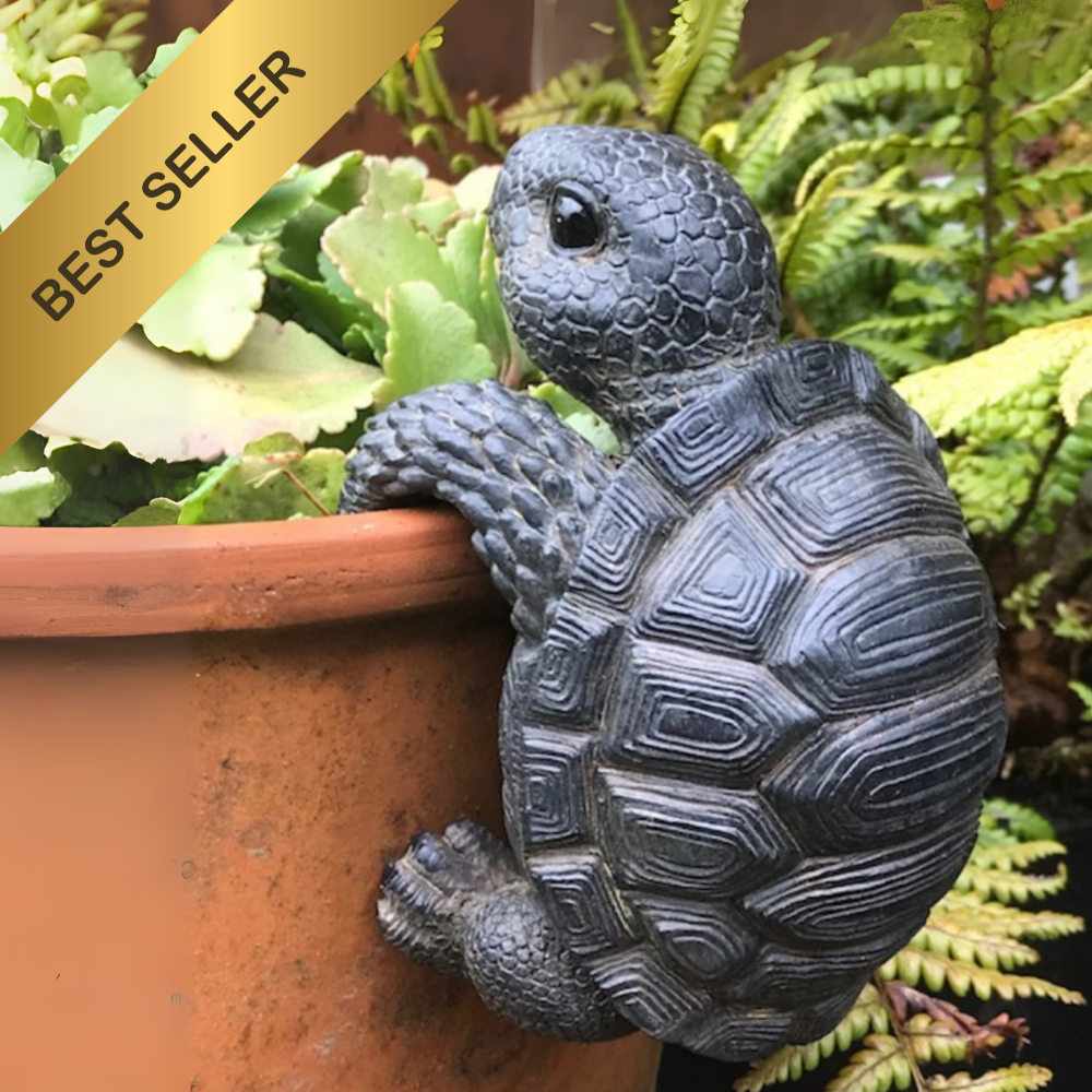 TORTOISE POT HANGER novelty resin garden ornament, great reptile lover gift