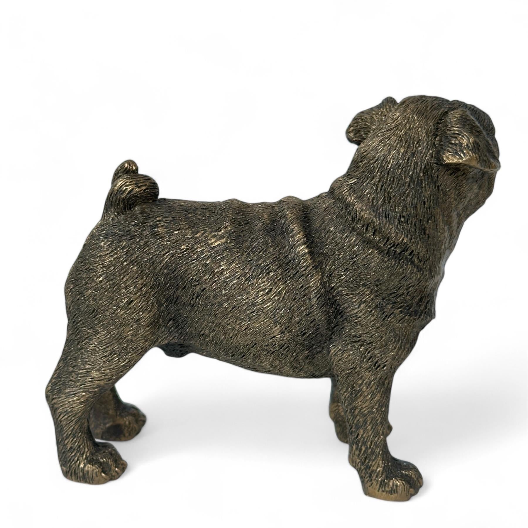Pug Dog figurine, Leonardo Reflections Bronzed, gift boxed
