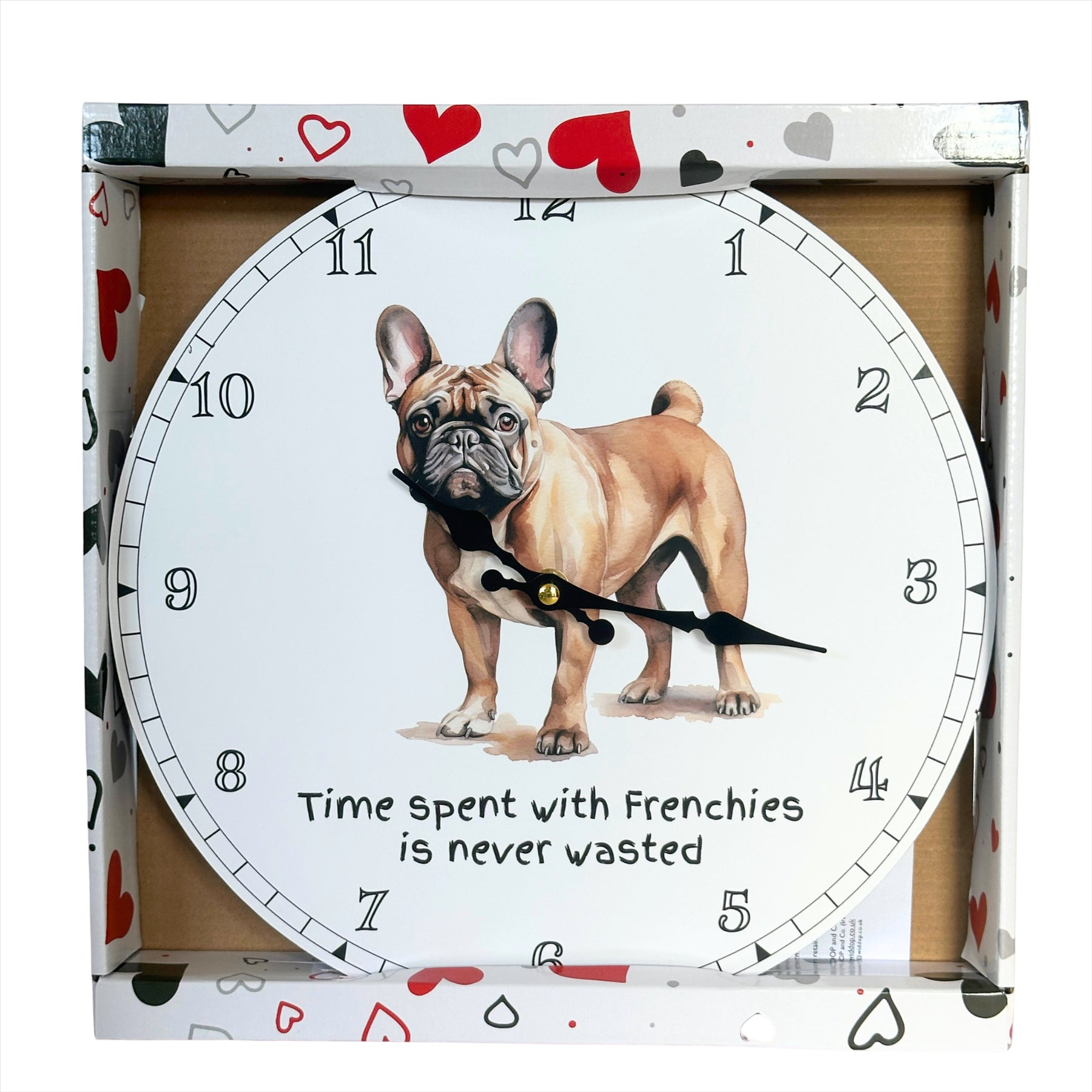 Dog Breeds Wall Clock 'Time Spent With Frenchies'