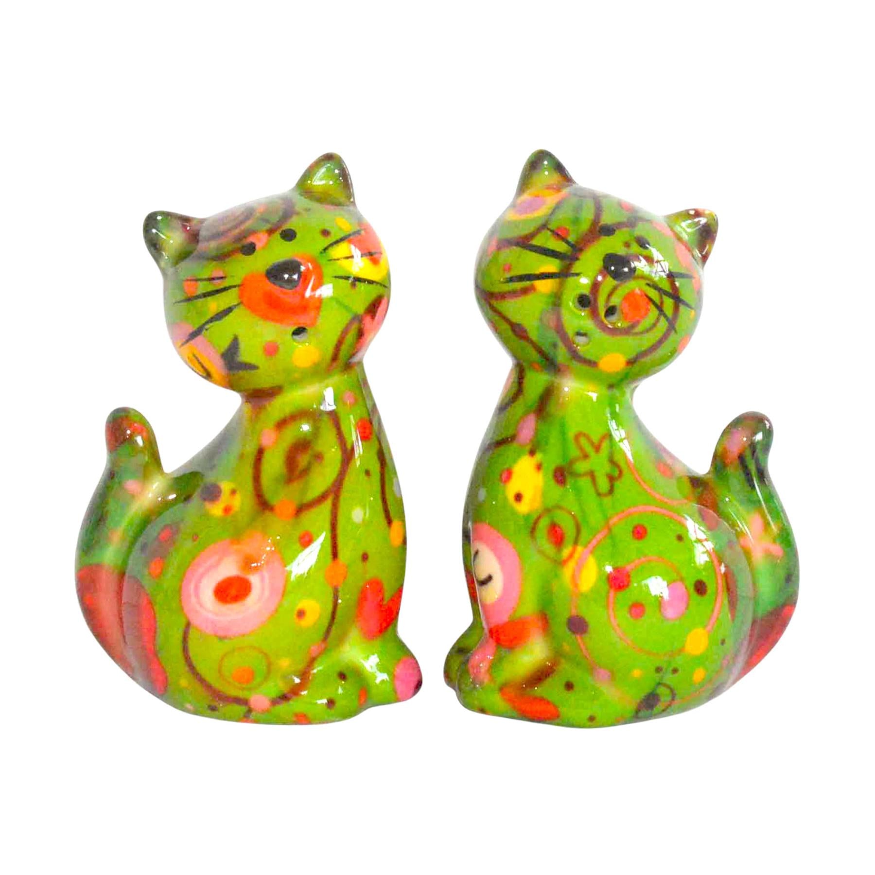Pomme Pidou 'Caramel' Cat shaped ceramic Salt & Pepper Shaker set (6 SETS, ASSORTED)