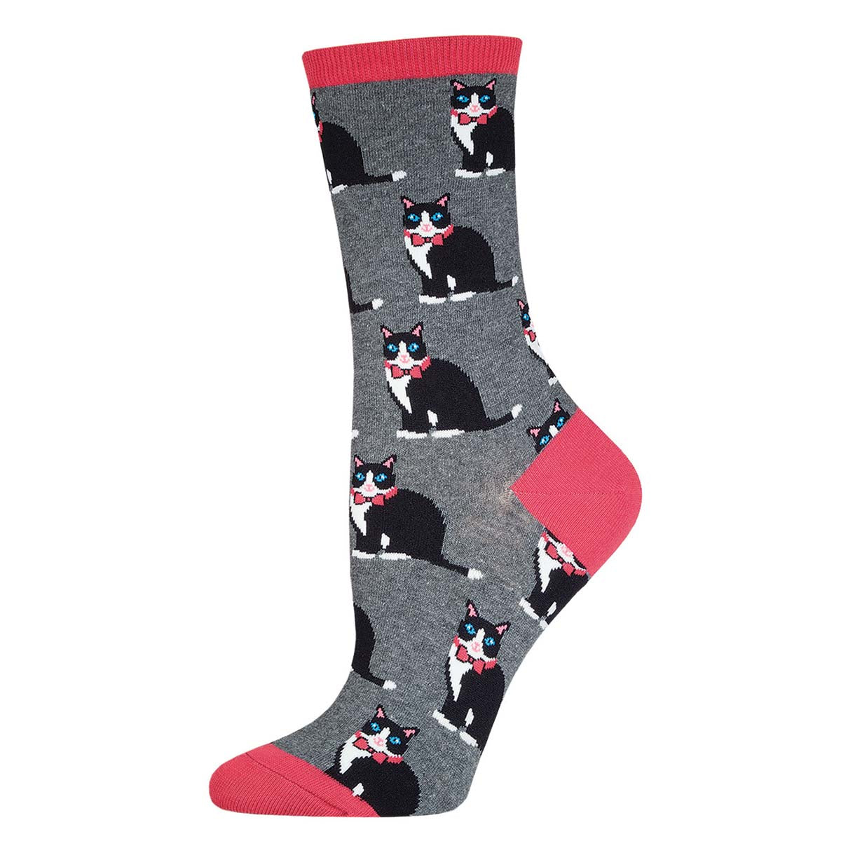 Socksmith Tuxedo Cats 6 Pack - Cotton Crew Socks