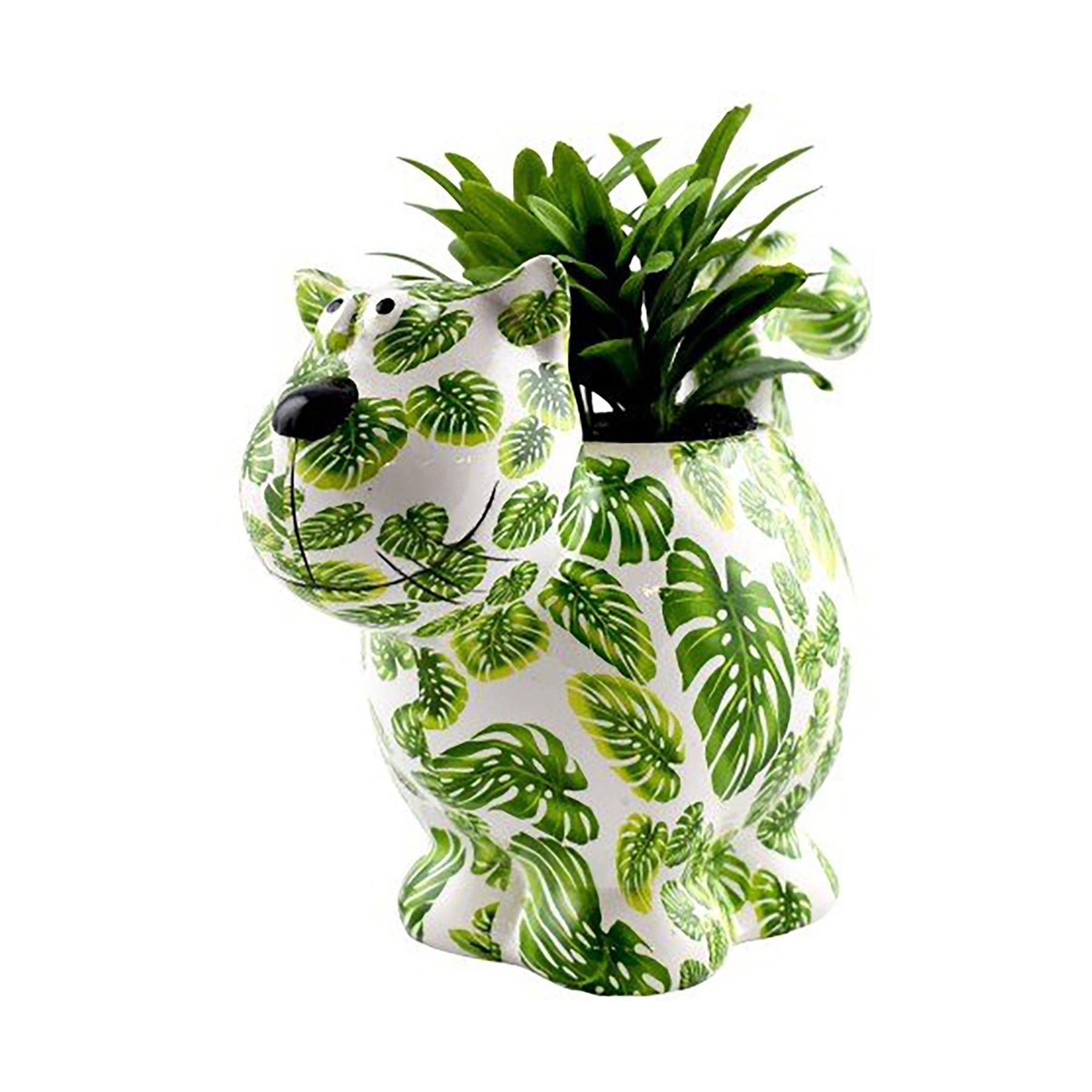 Pomme Pidou 'Dorothy' bright coloured cat shaped ceramic planter (6 PACK, ASSORTED)