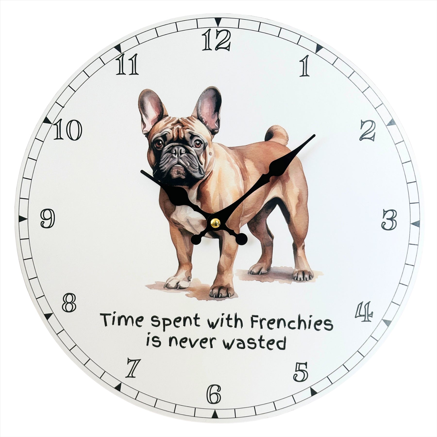 Dog Breeds Wall Clock 'Time Spent With Frenchies'