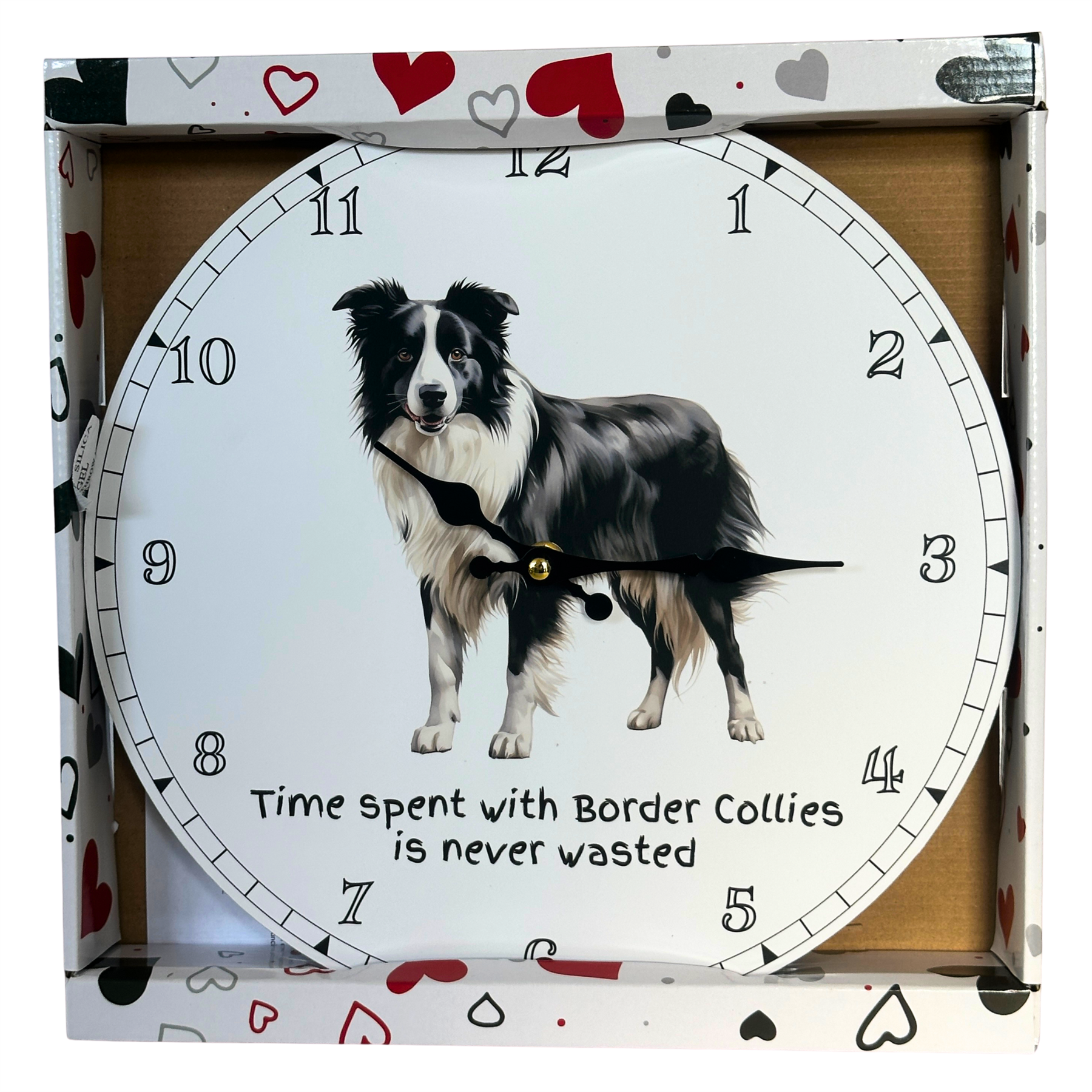 'Love Dogs' Dog Breeds Wall Clock 'Time Spent With Border Collies'