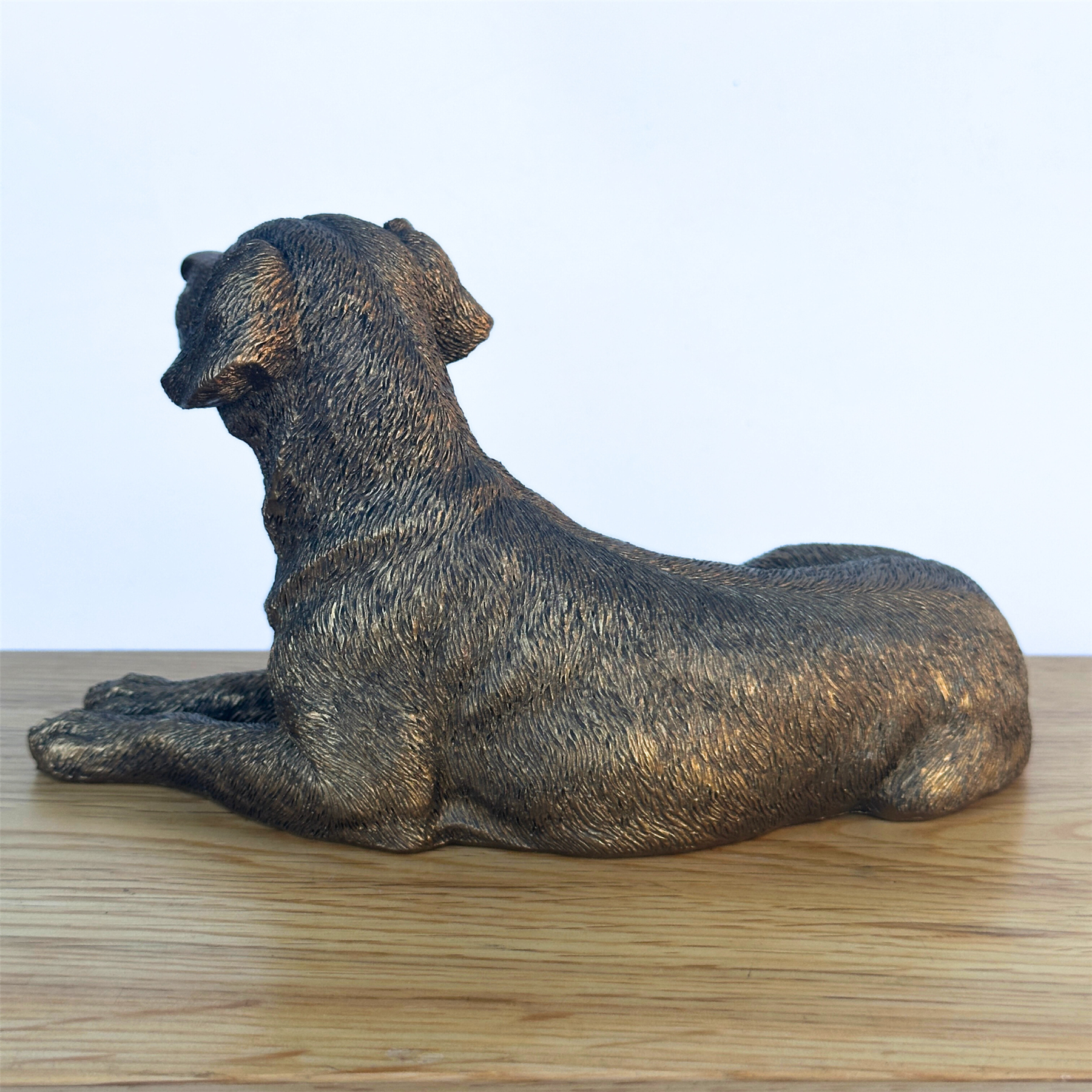 Laying Labrador Dog figurine, Leonardo Reflections Bronzed, gift boxed