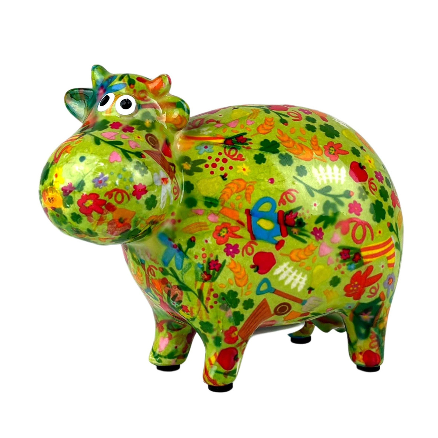 Pomme Pidou 'Bella' ceramic Cow shaped Money Box, 16cm, gift boxed (8 PACK)