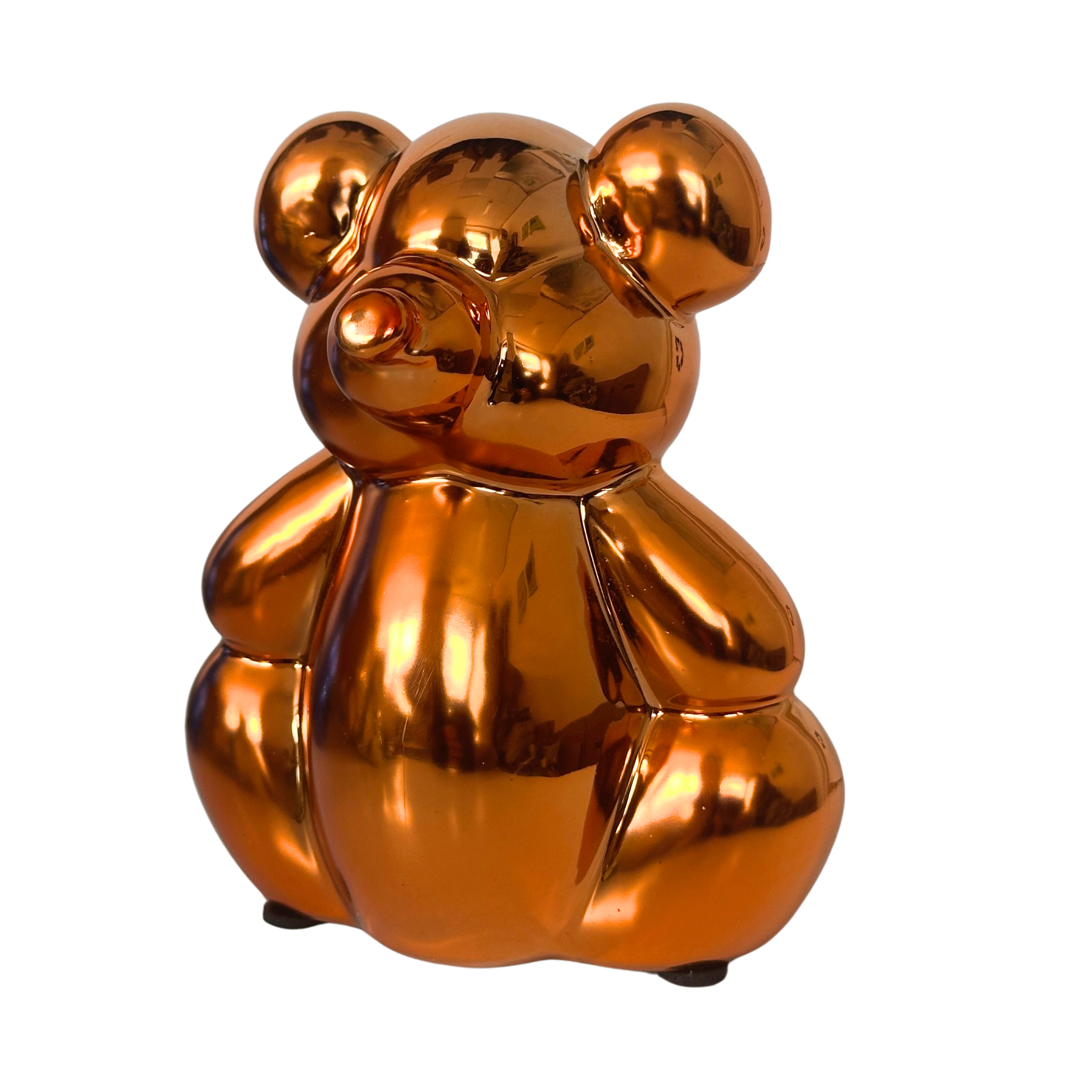 Pomme Pidou 'Waldo' Folly Fiesta mirror finish ceramic Teddy Bear shaped Money Box (Small) (6 PACK, ASSORTED)
