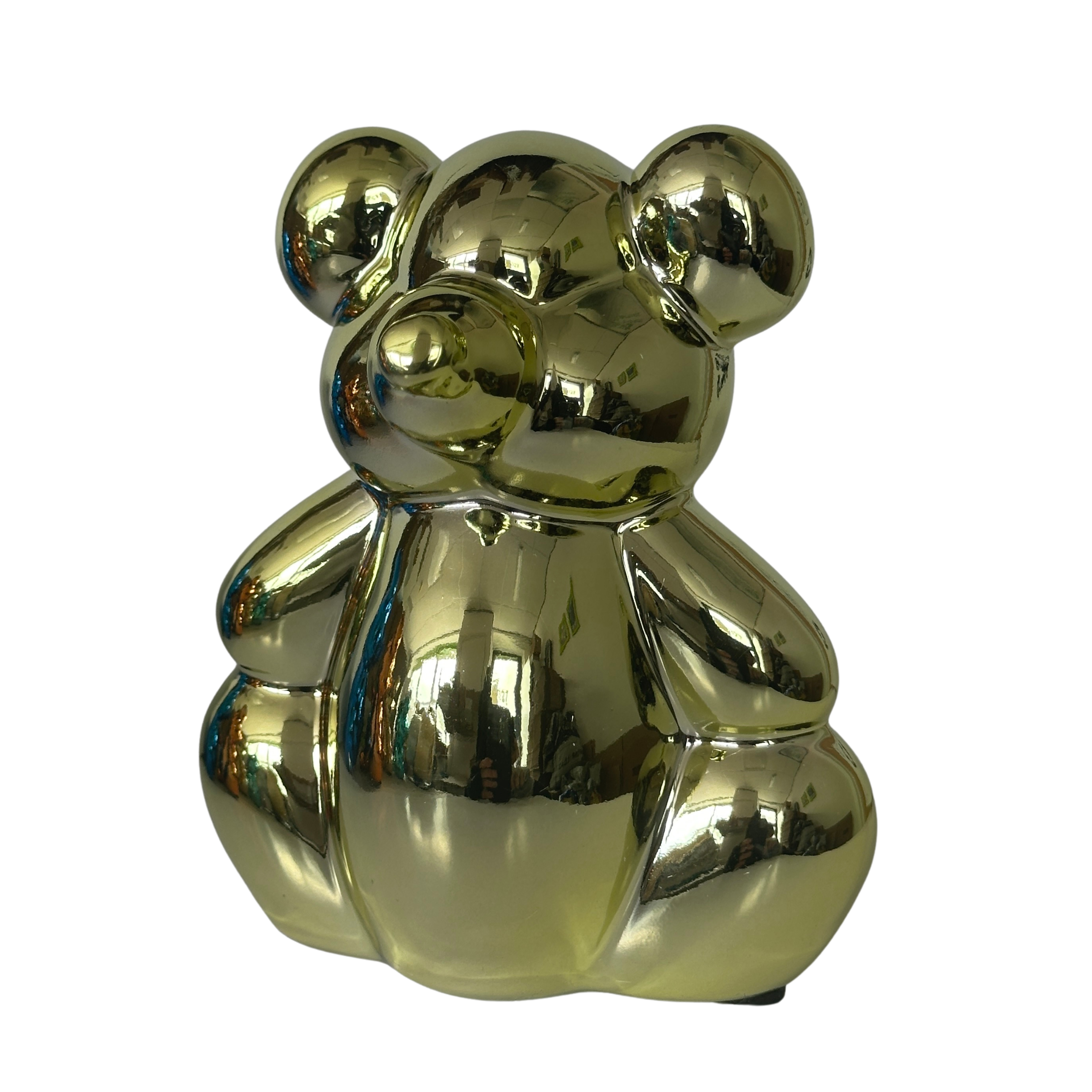 Pomme Pidou 'Waldo' Folly Fiesta mirror finish ceramic Teddy Bear shaped Money Box (Small) (6 PACK, ASSORTED)