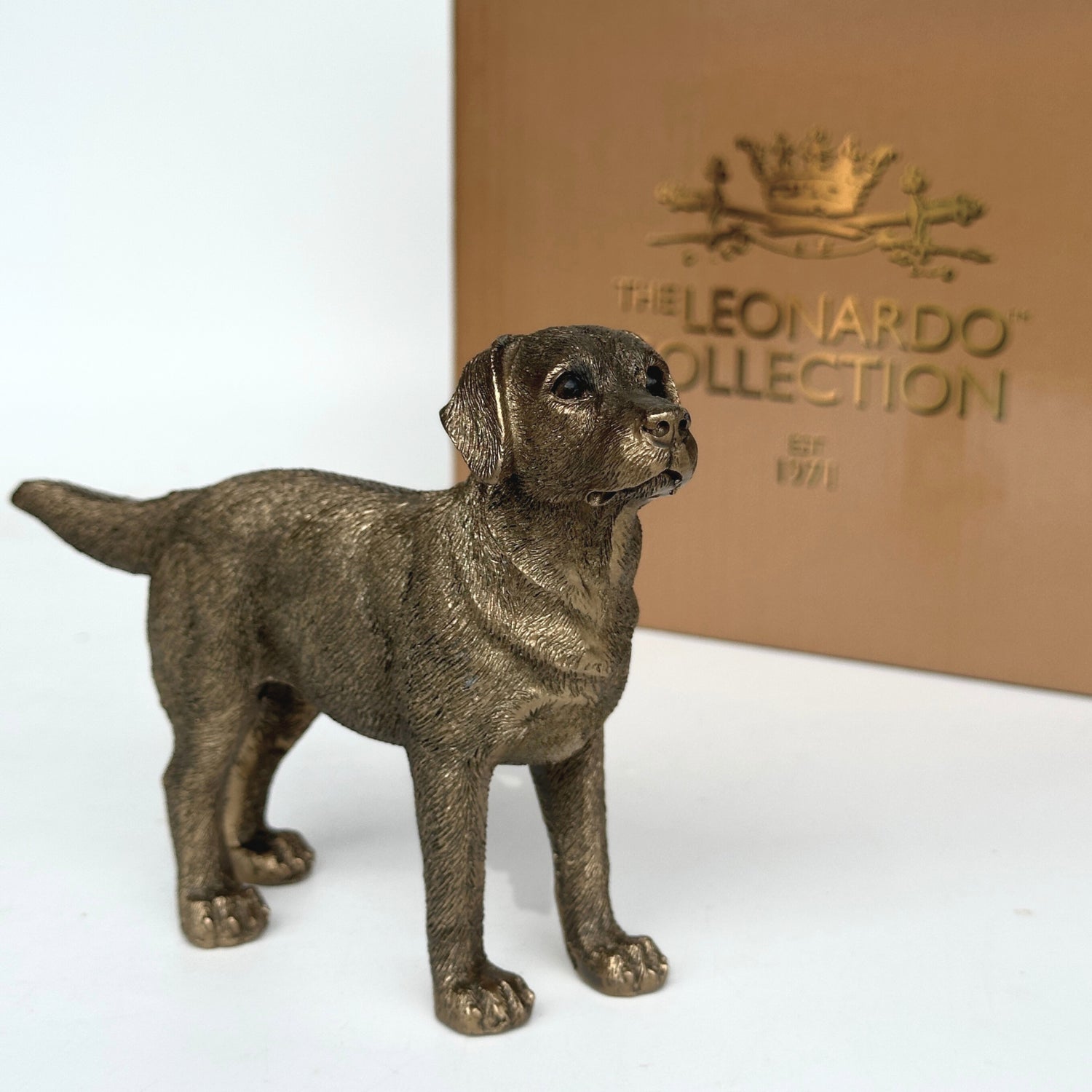 Labrador Dog figurine, Leonardo Reflections Bronzed, gift boxed