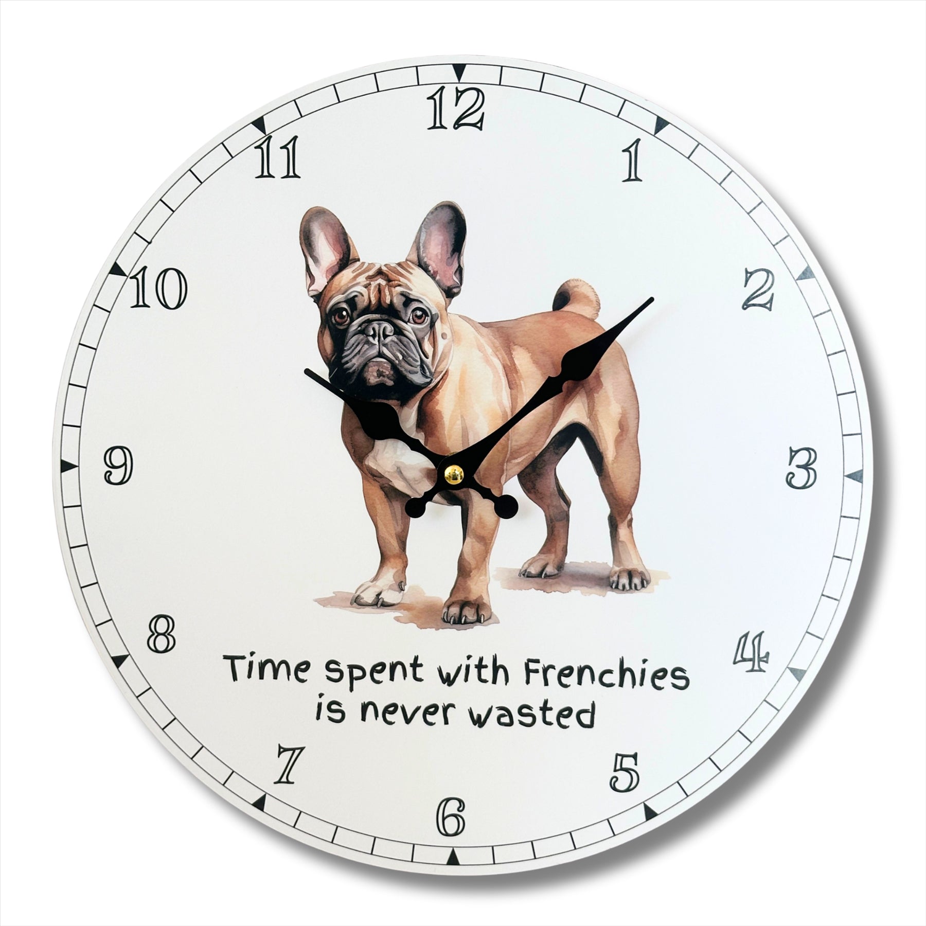 Dog Breeds Wall Clock 'Time Spent With Frenchies'