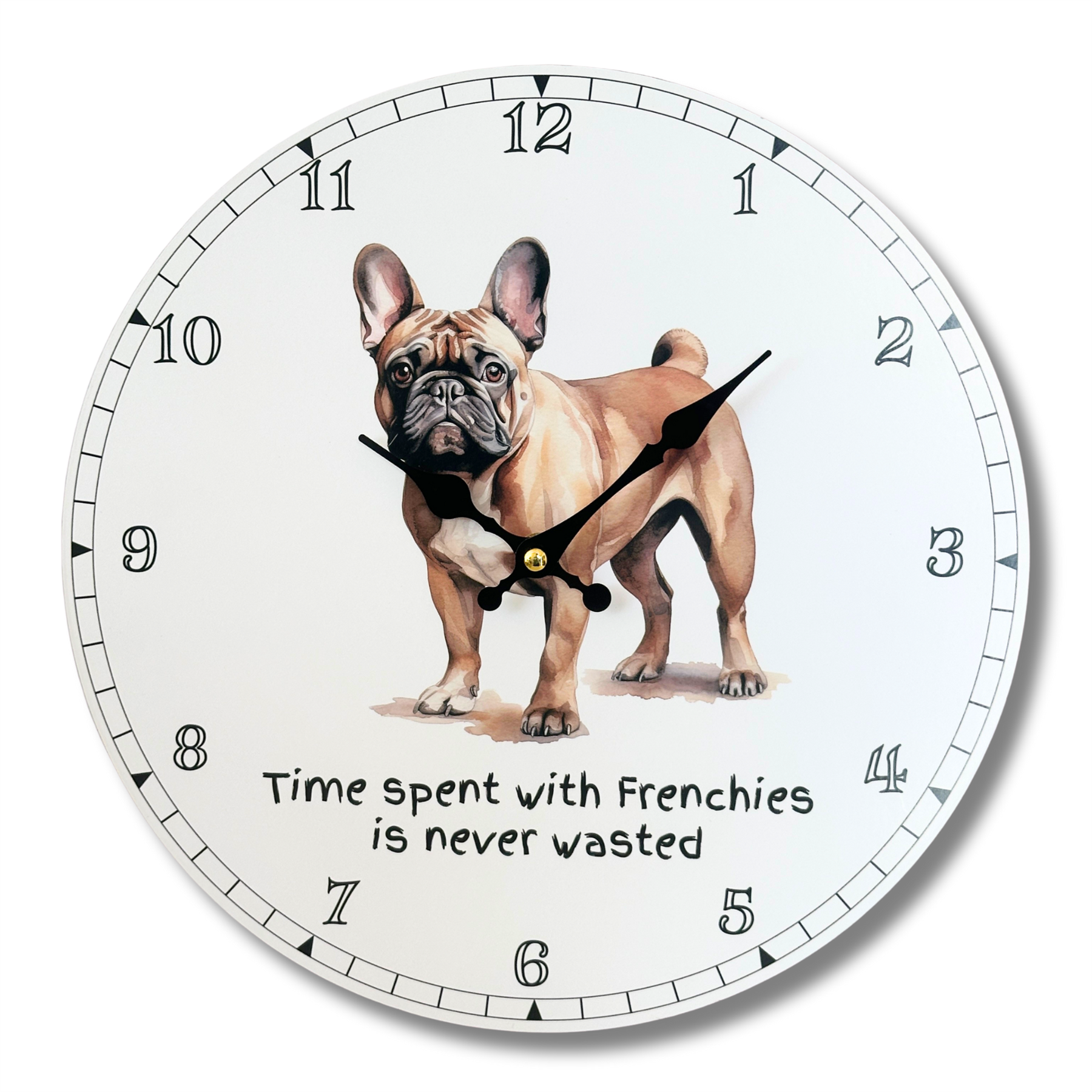'Love Dogs' Dog Breeds Wall Clock 'Time Spent With Frenchies'