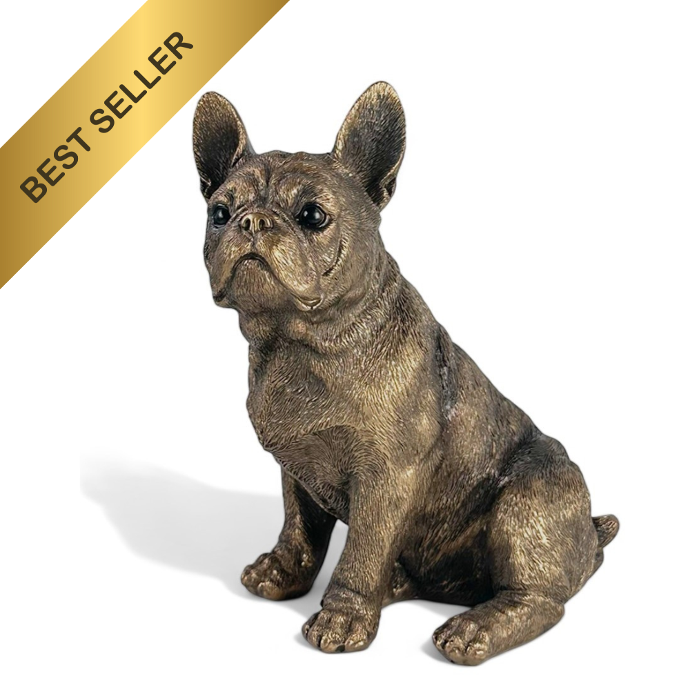Leonardo French Bulldog Frenchie Bronzed ornament figurine, Animal Crackers Exclusive, in gold Leonardo gift boxed