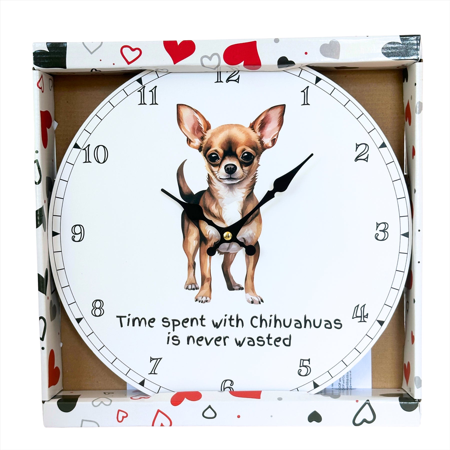 Dog Breeds Wall Clock 'Time Spent With Chihuahuas'