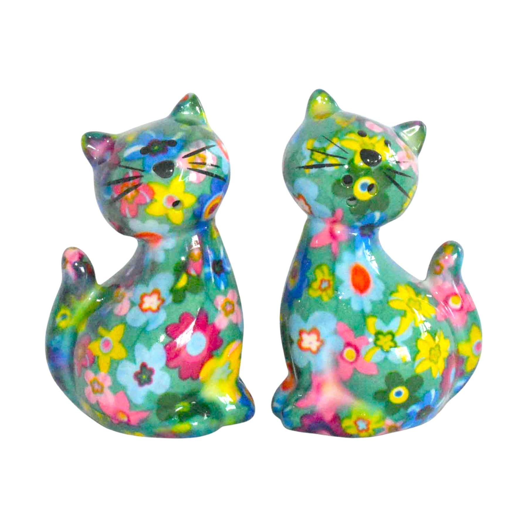 Pomme Pidou 'Caramel' Cat shaped ceramic Salt & Pepper Shaker set (6 SETS, ASSORTED)