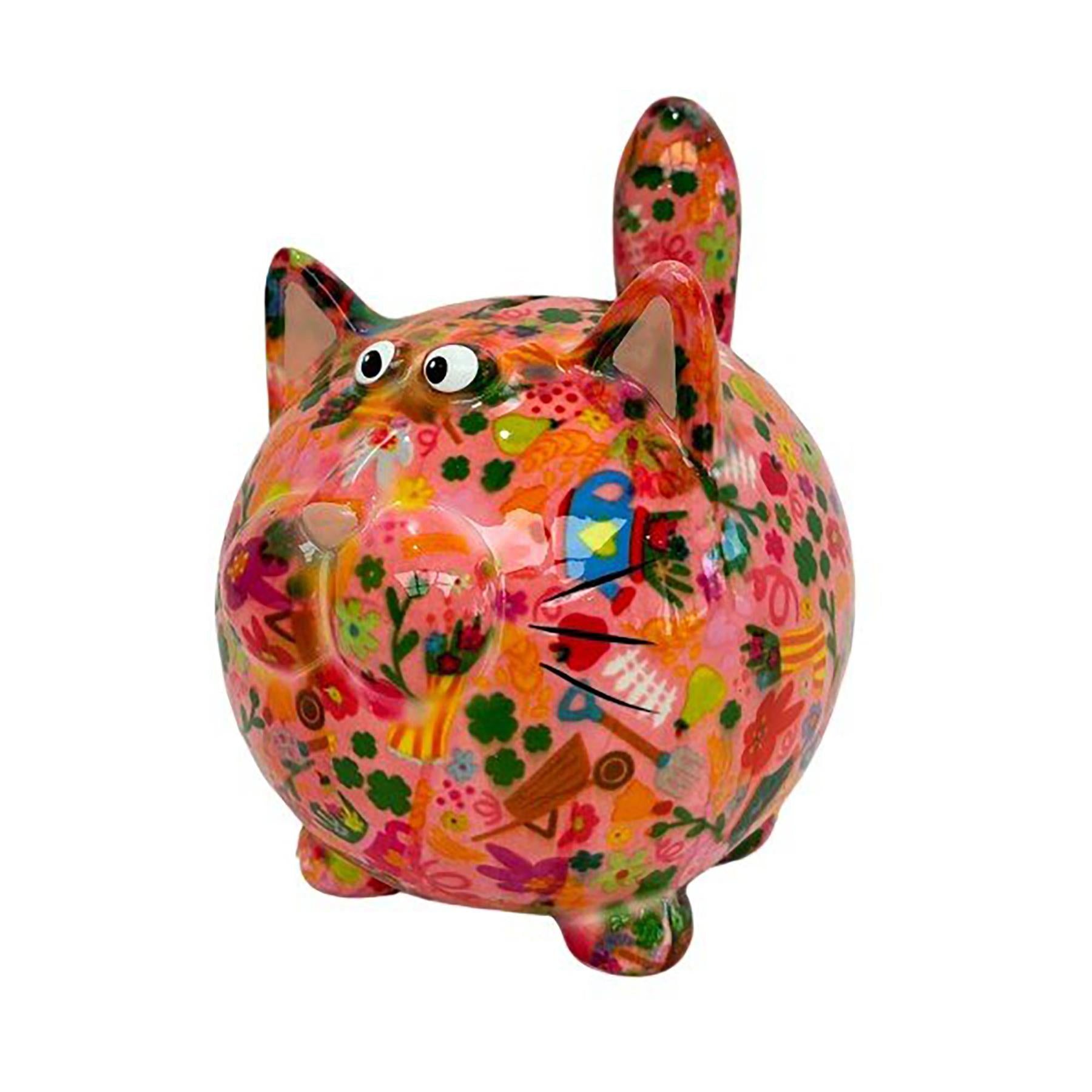 Pomme Pidou 'Fritz' Cat shaped ceramic Money Box (Medium) (6 PACK, ASSORTED)
