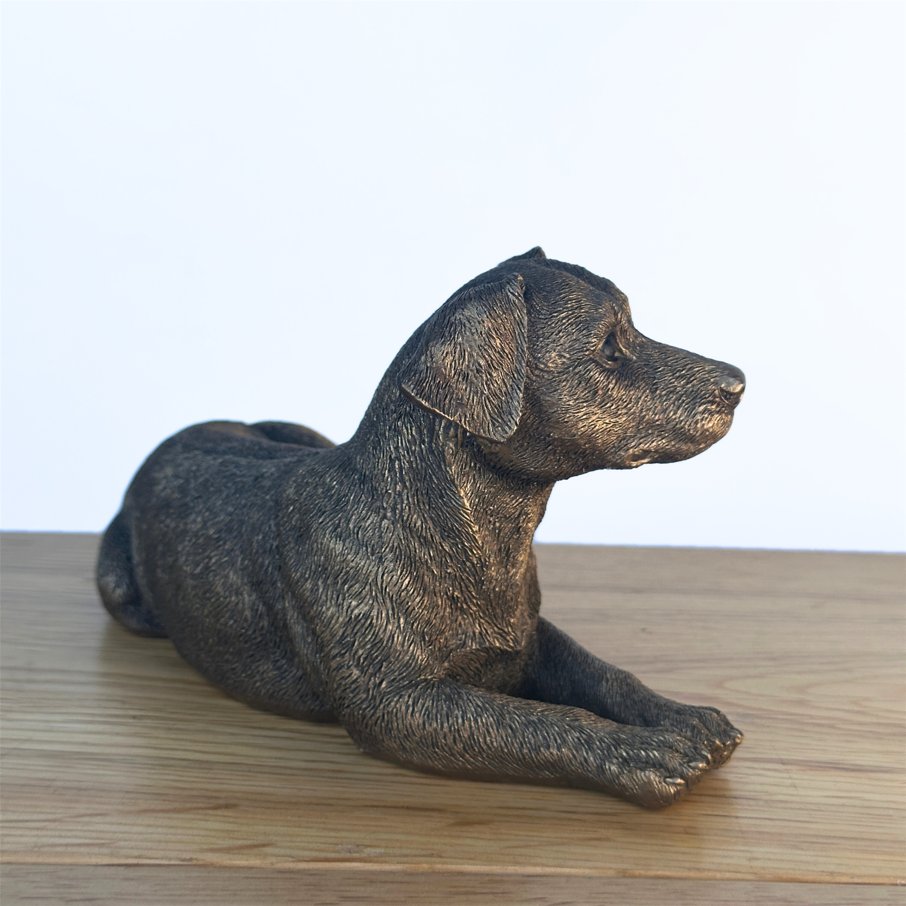 Laying Jack Russell Terrier Dog figurine, Leonardo Reflections Bronzed, gift boxed