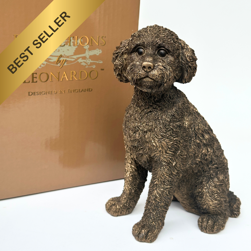 Cockapoo figurine, Leonardo Reflections Bronzed range, gift boxed (17cm)