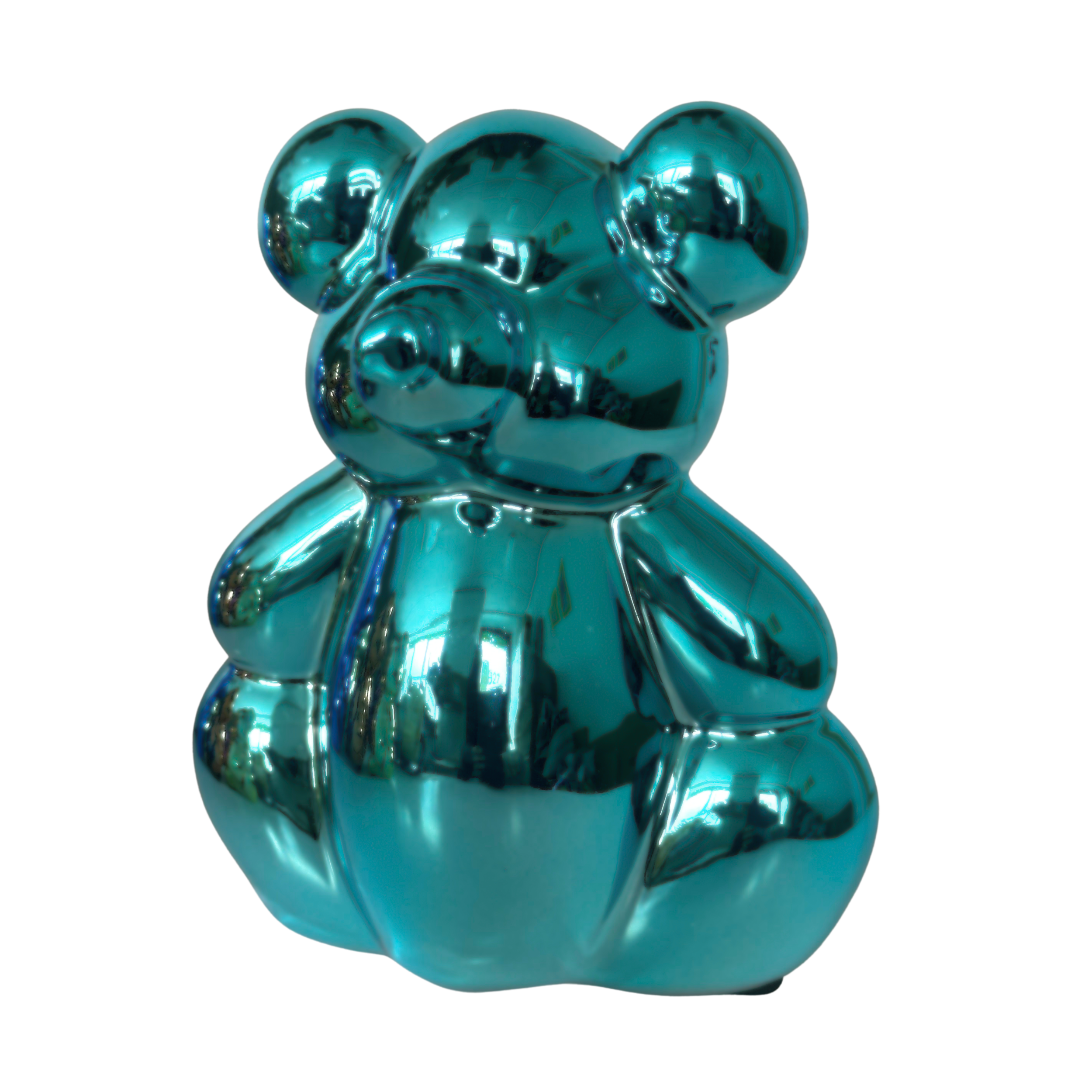 Pomme Pidou 'Waldo' Folly Fiesta mirror finish ceramic Teddy Bear shaped Money Box (Small) (6 PACK, ASSORTED)