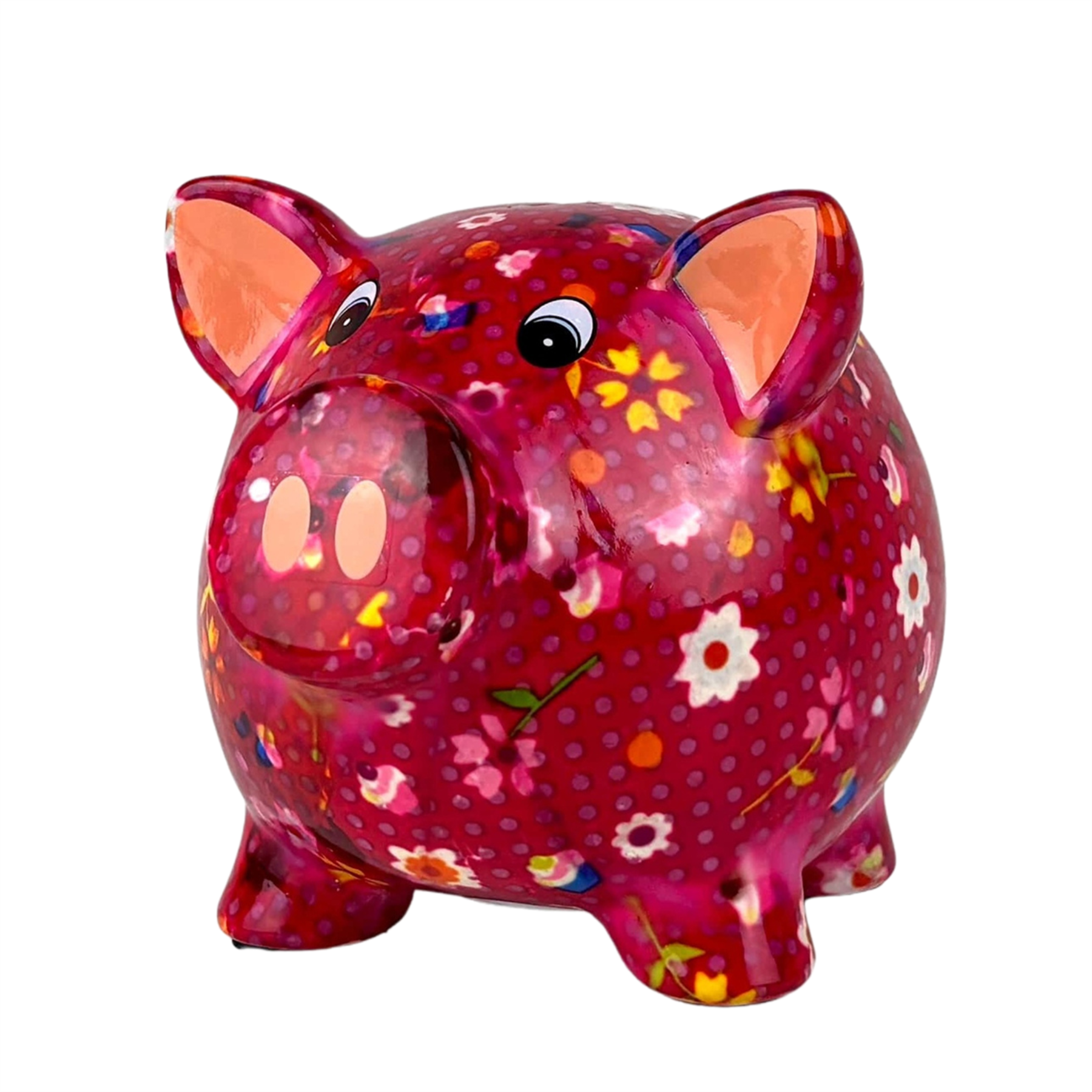 Pomme Pidou 'Rosie' Traditional Pig Shaped Ceramic Money Box Piggy Bank, 15cm, gift boxed (8 PACK)