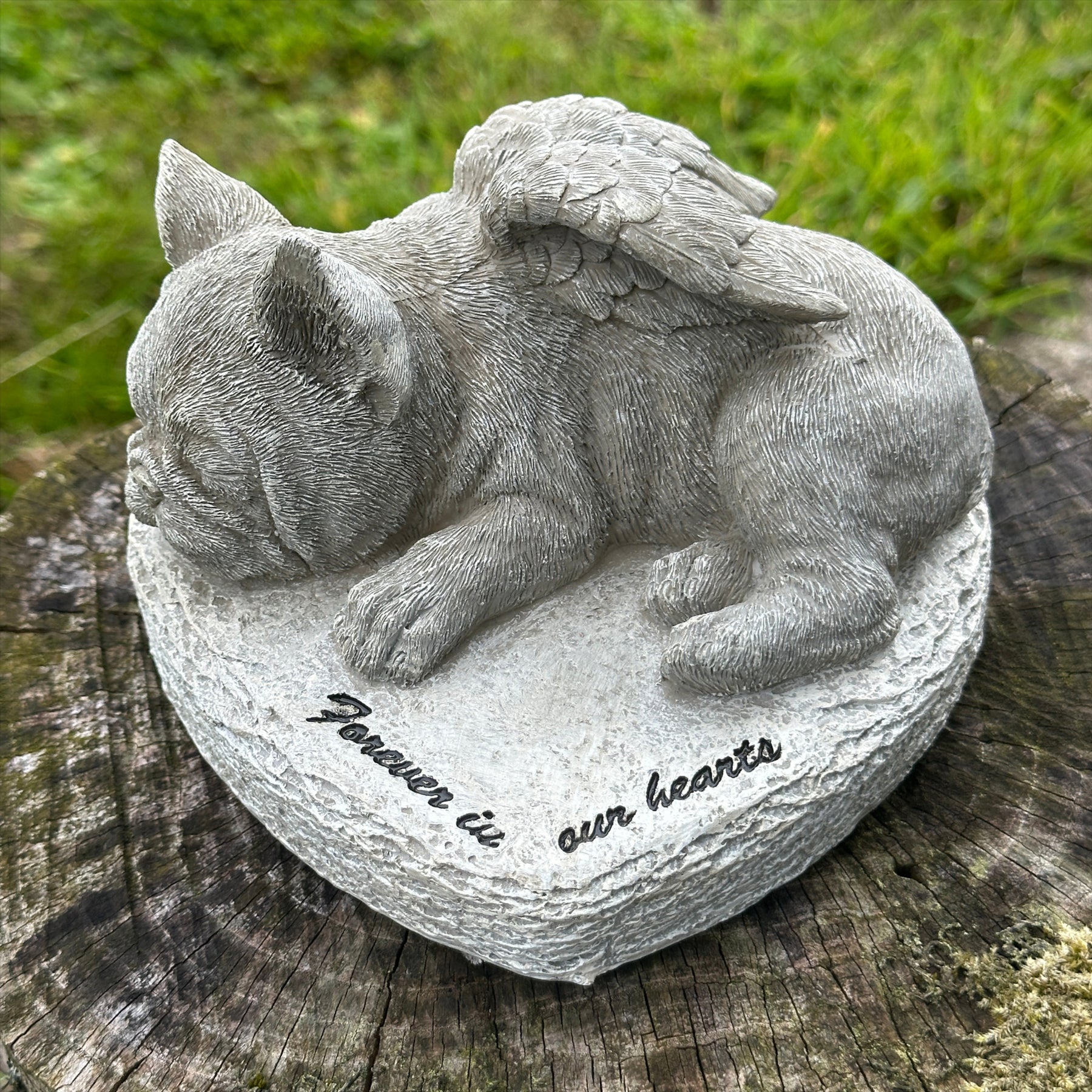 French Bulldog Memorial 'Forever In Our Hearts' Stone Effect Dog Pet Loss Gift