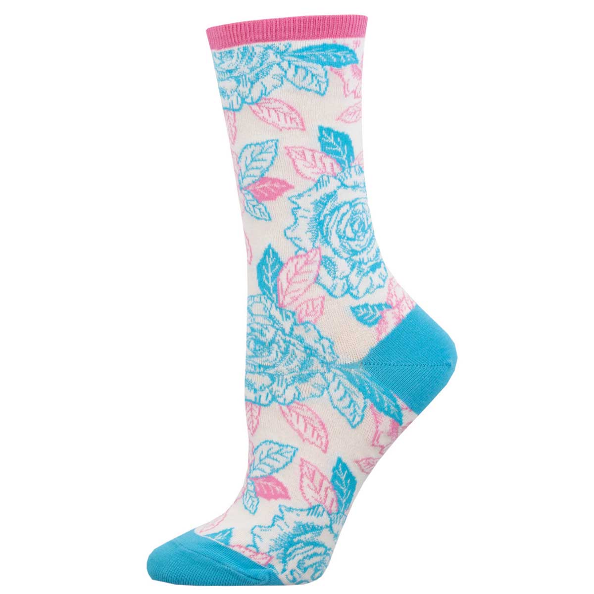 Socksmith Trans Roses 6 Pack - Cotton Crew S/M Socks