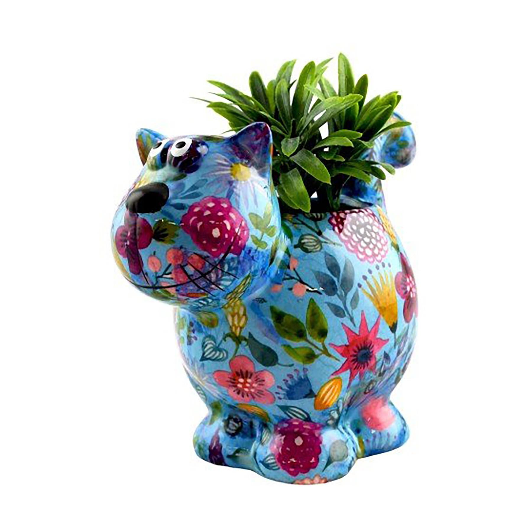 Pomme Pidou 'Dorothy' bright coloured cat shaped ceramic planter (6 PACK, ASSORTED)
