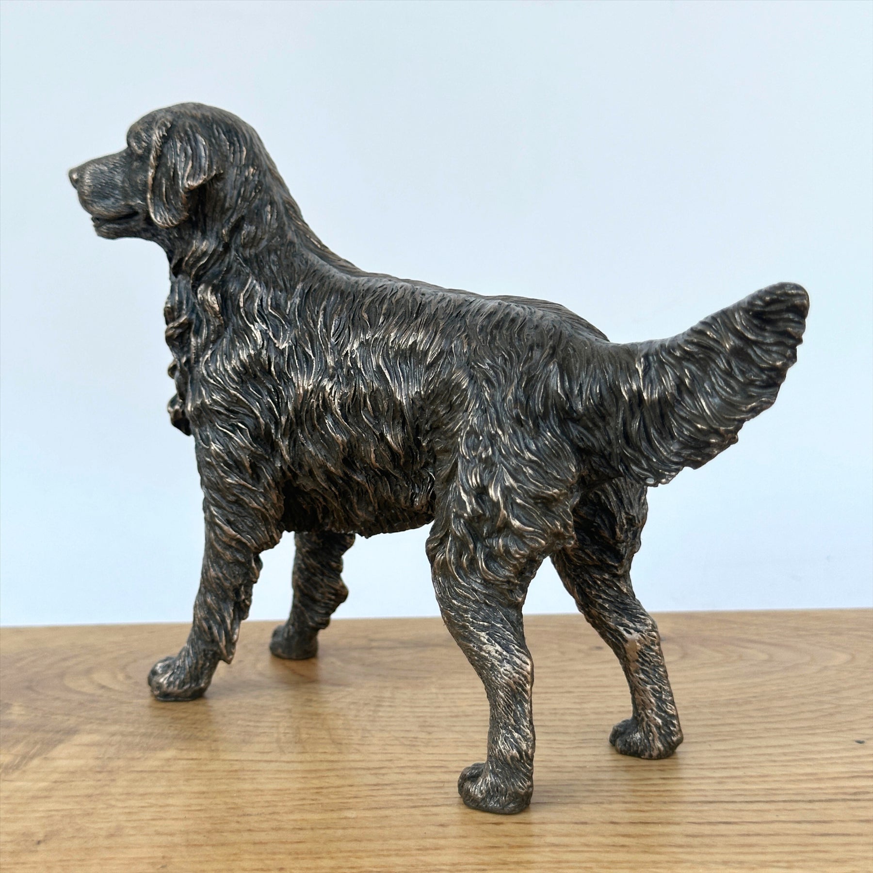 Retriever figurine in solid cold cast bronze, gift boxed
