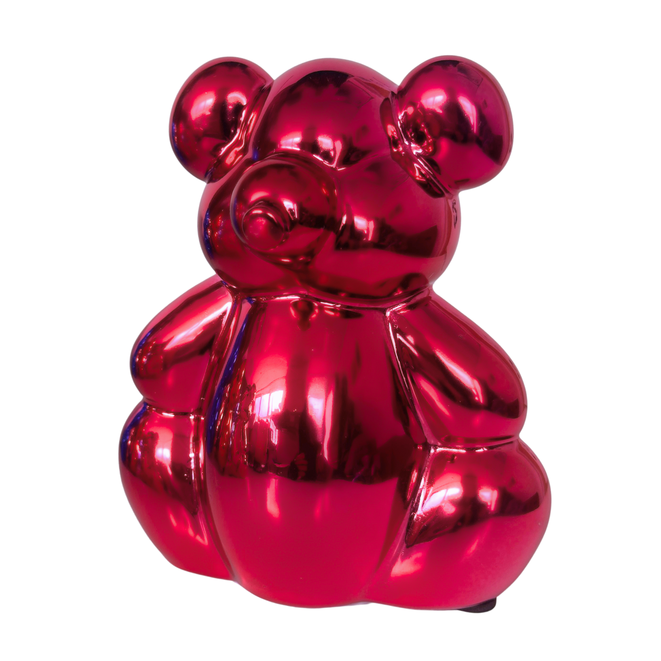 Pomme Pidou 'Waldo' Folly Fiesta mirror finish ceramic Teddy Bear shaped Money Box (Small) (6 PACK, ASSORTED)