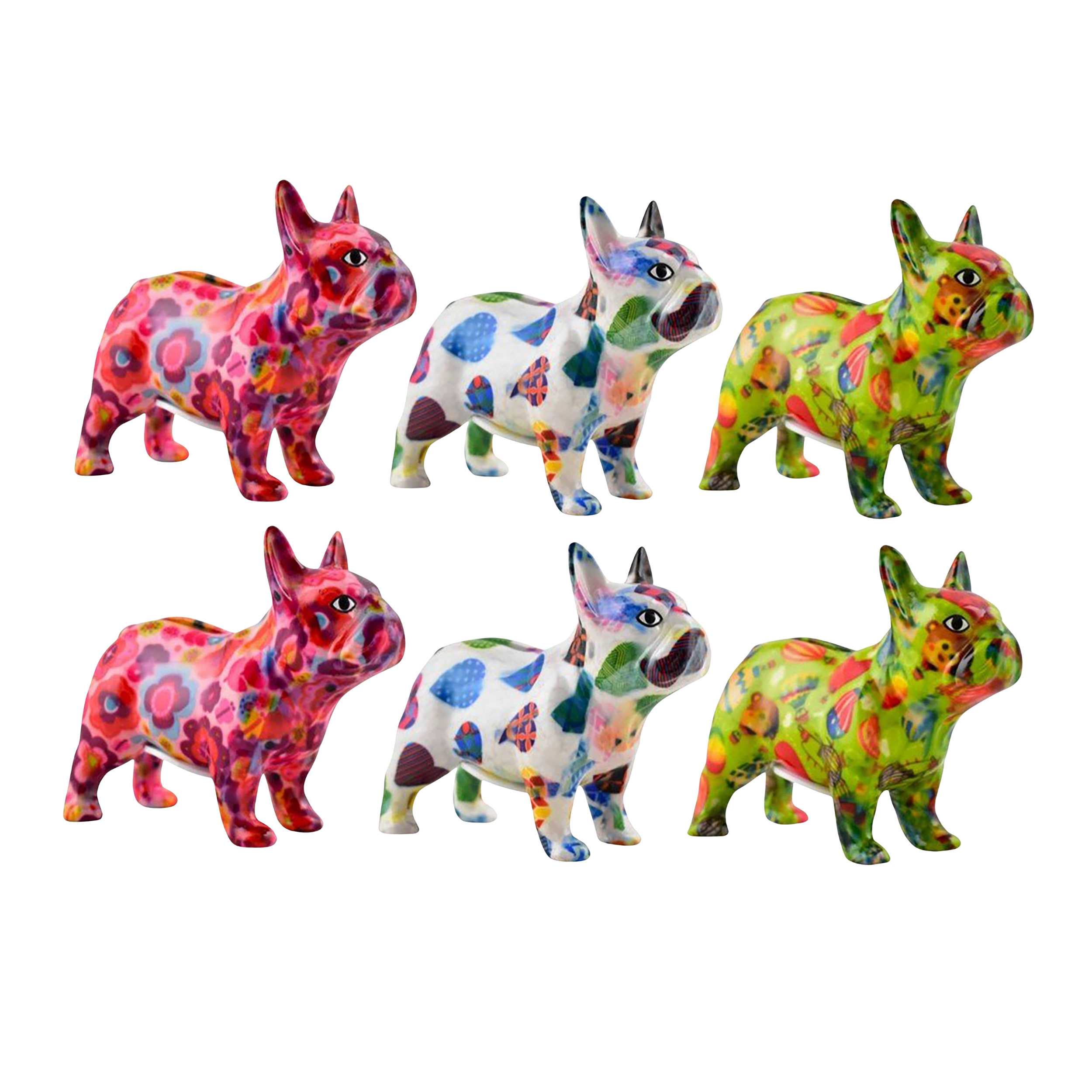 Pomme Pidou mini 'Jack' ceramic French Bulldog shaped Money Box (6 PACK IN DISPLAY BOX)