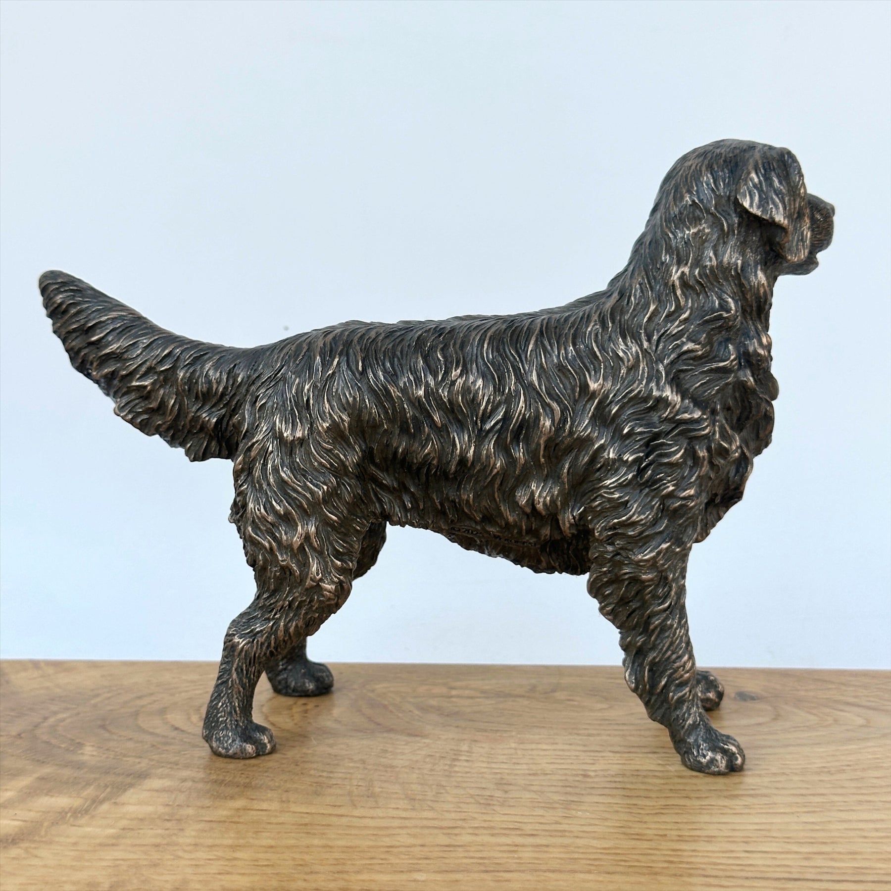 Retriever figurine in solid cold cast bronze, gift boxed