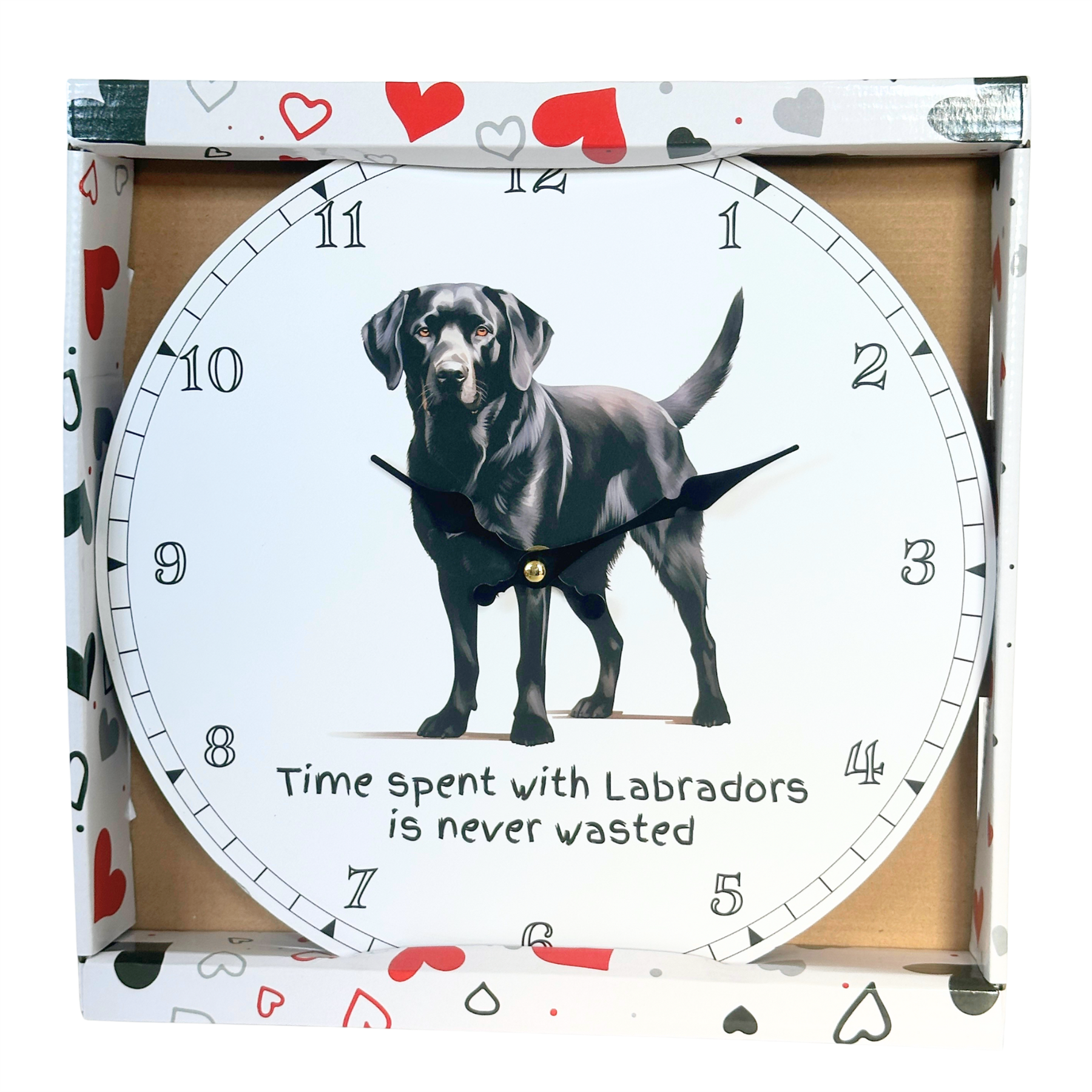'Love Dogs' Dog Breeds Wall Clock 'Time Spent With Labradors'