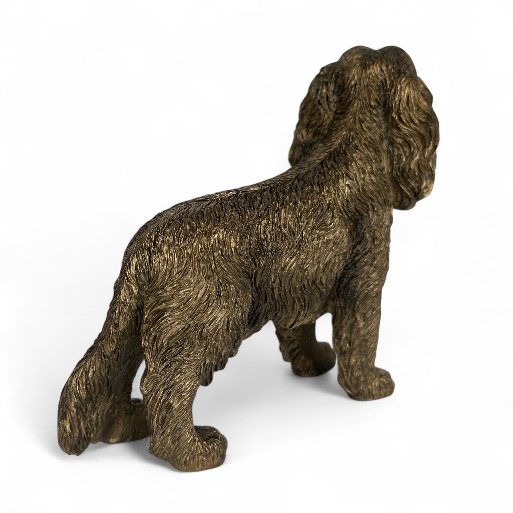 King Charles Spaniel Dog figurine, Leonardo Reflections Bronzed, gift boxed