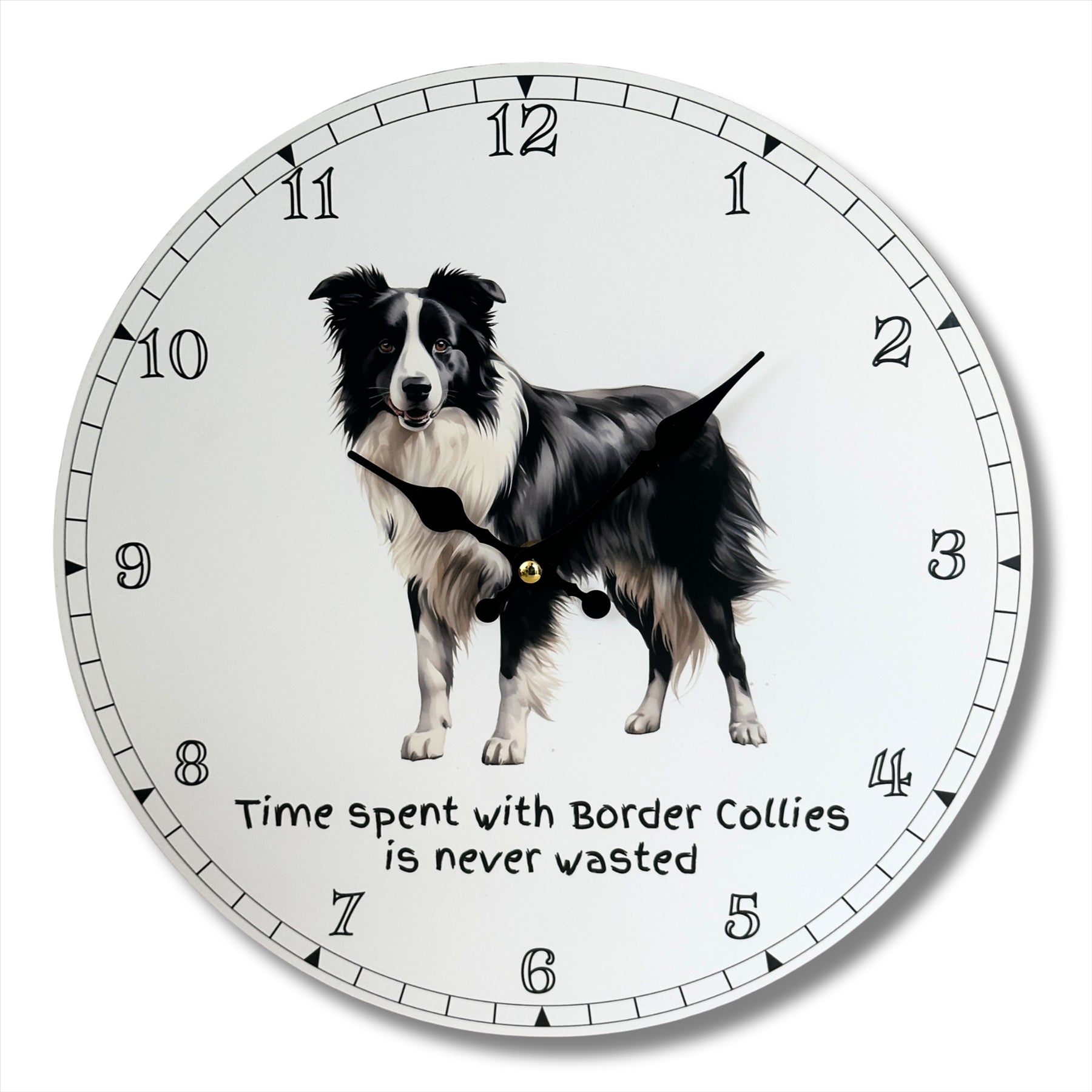 Dog Breeds Wall Clock 'Time Spent With Border Collies'