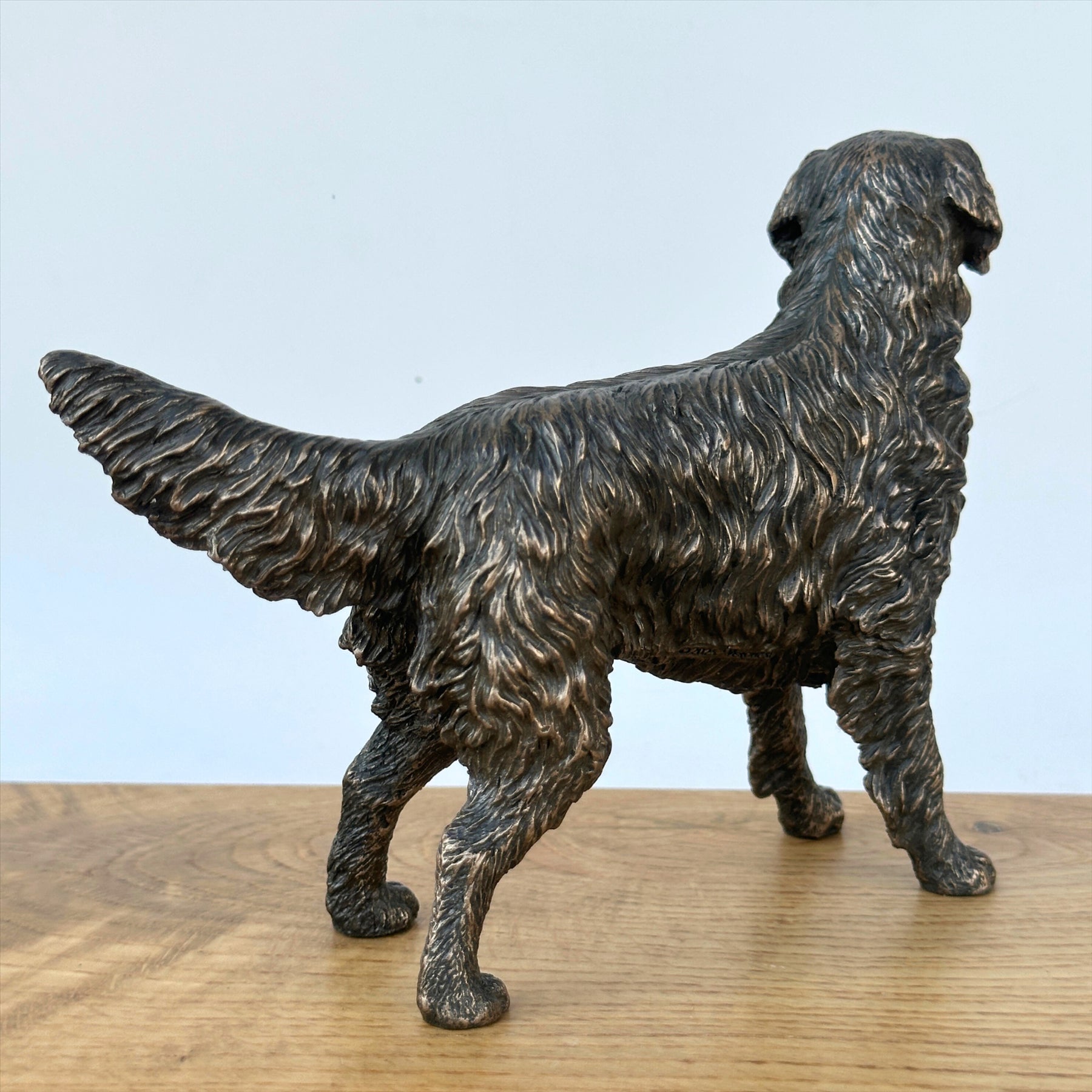 Retriever figurine in solid cold cast bronze, gift boxed
