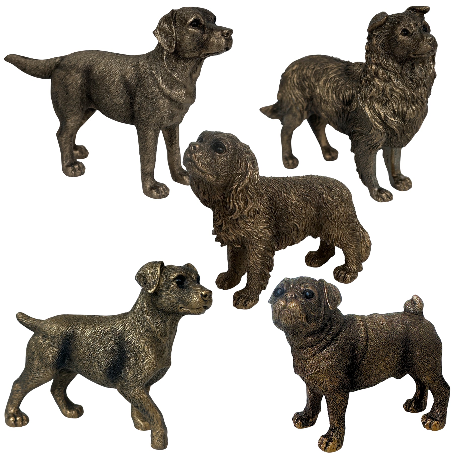 King Charles Spaniel Dog figurine, Leonardo Reflections Bronzed, gift boxed