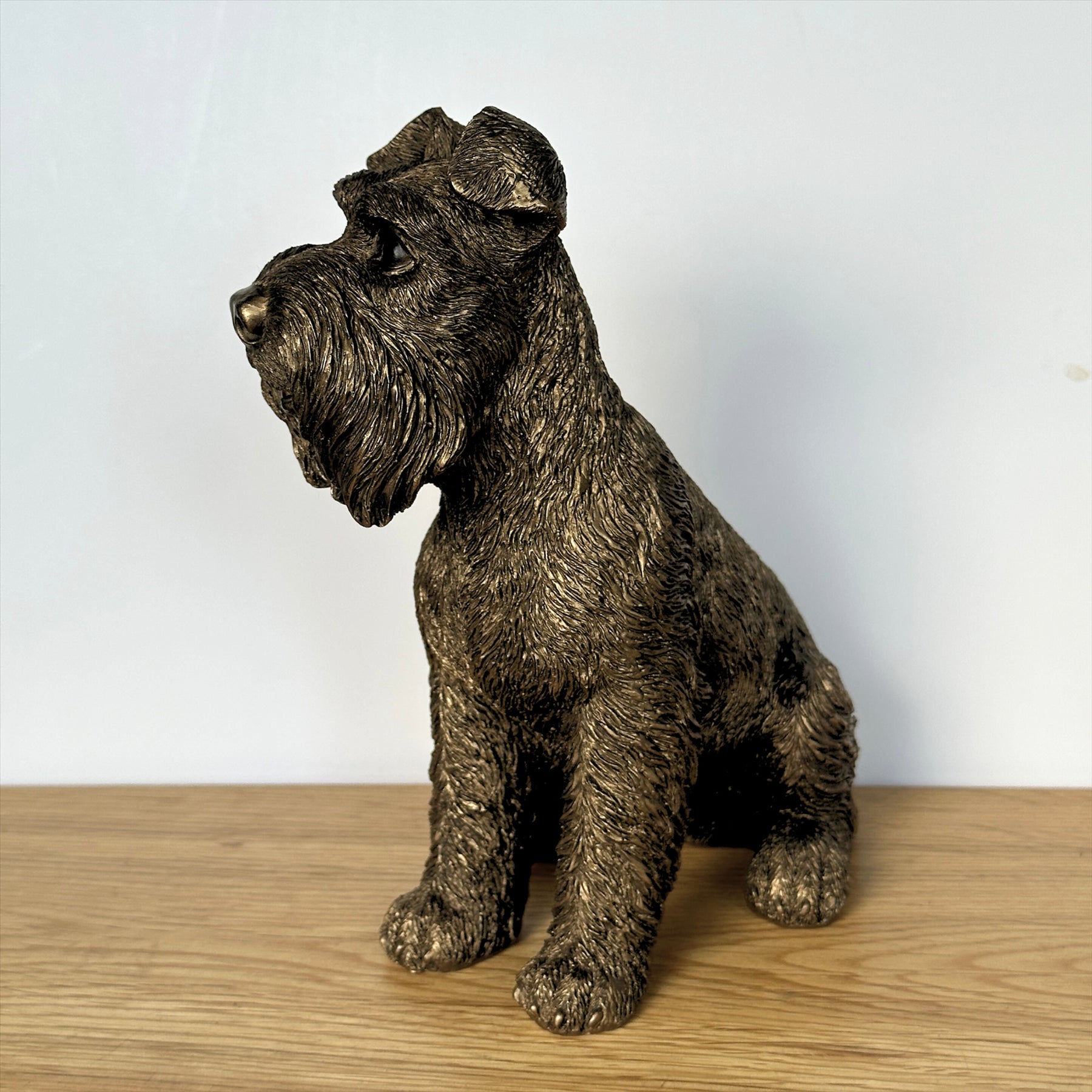 Schnauzer Dog ornament figurine, Leonardo Reflections Bronzed range, gift boxed