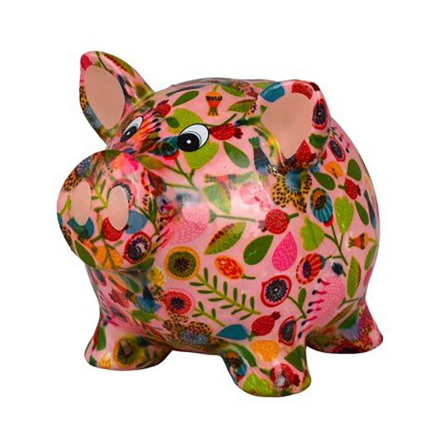 Pomme Pidou 'Rosie' (Medium) bright coloured ceramic Pig shaped Money Box (Medium) (6 PACK, ASSORTED)