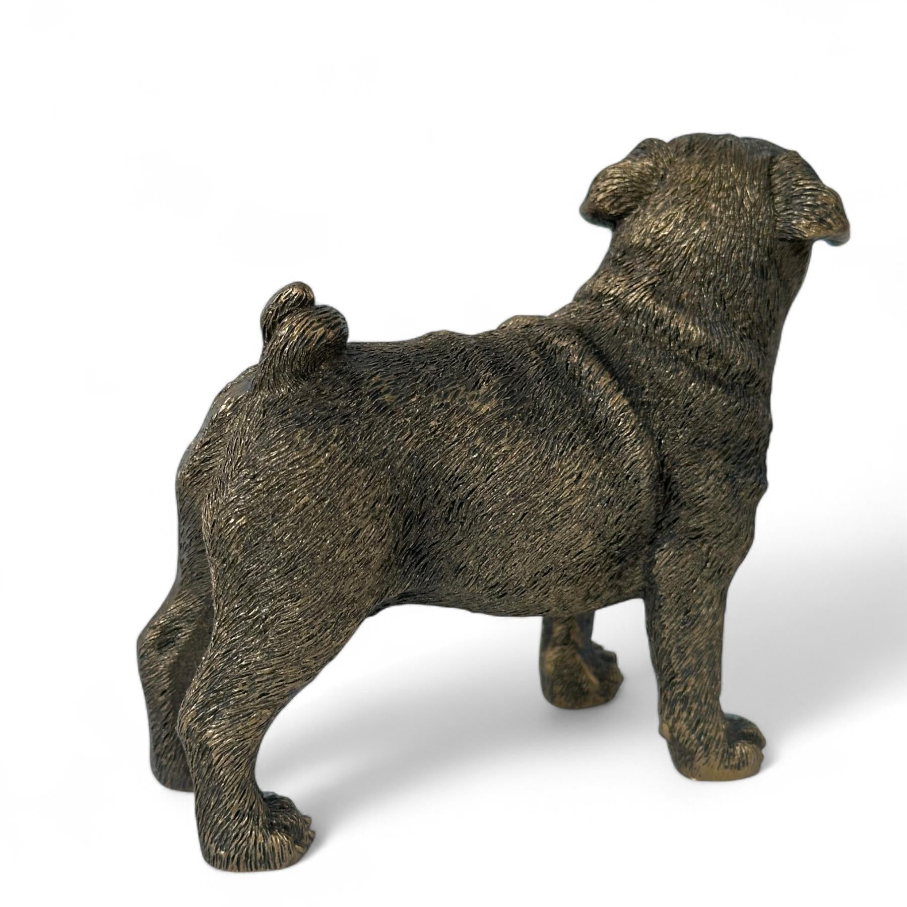 Pug Dog figurine, Leonardo Reflections Bronzed, gift boxed