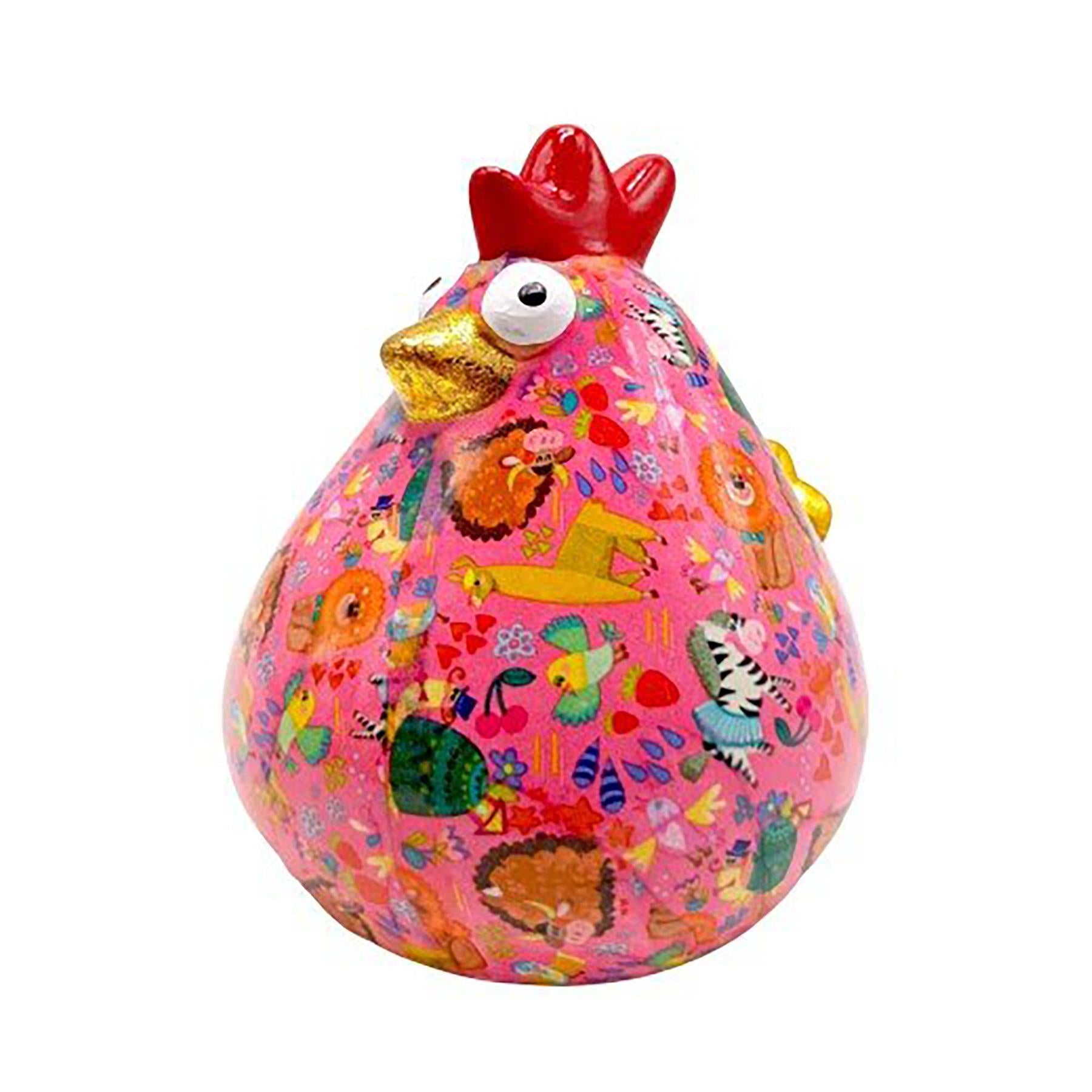 Pomme Pidou 'Matilda' bright coloured Chicken shaped ceramic Money Box (6 PACK, ASSORTED)