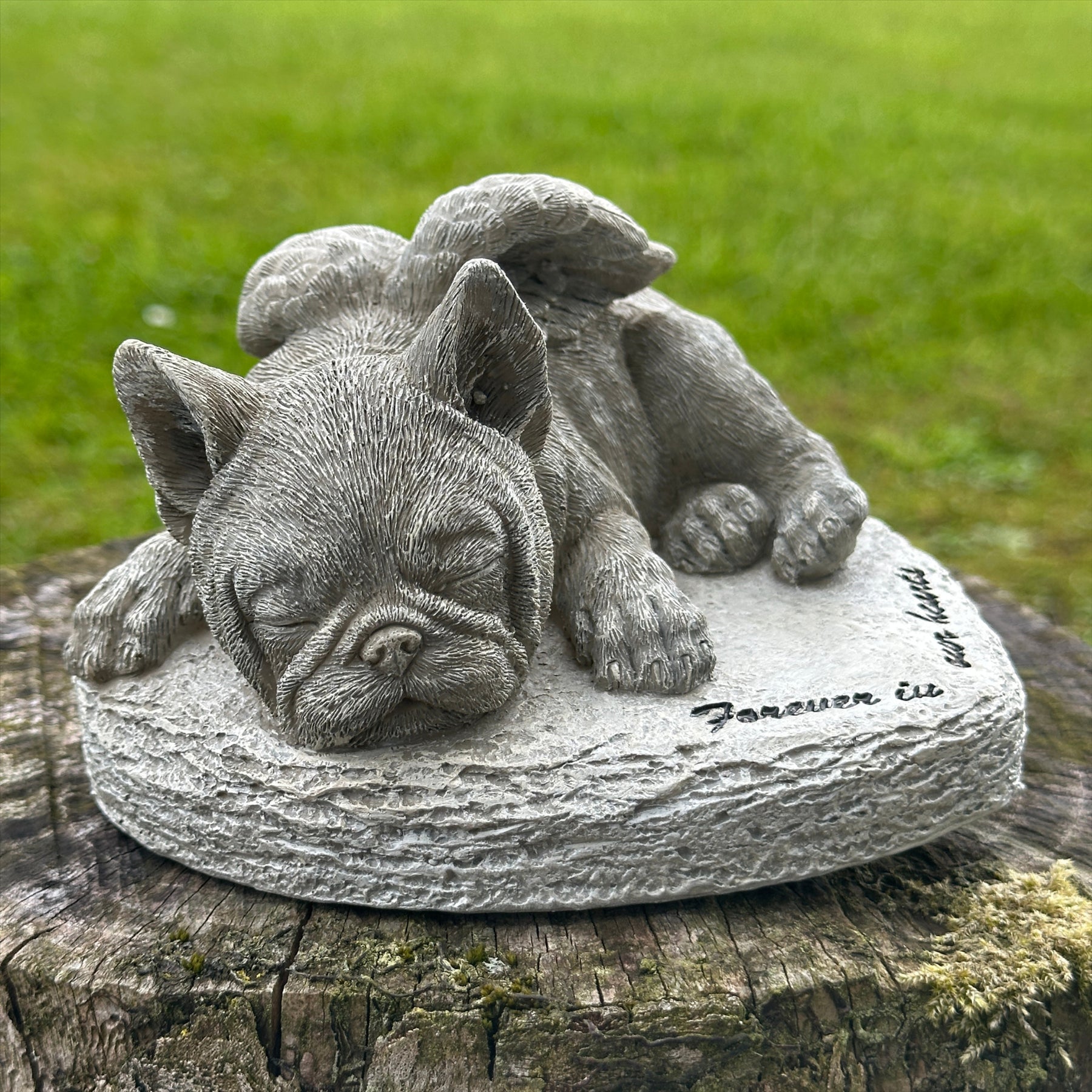 French Bulldog Memorial 'Forever In Our Hearts' Stone Effect Dog Pet Loss Gift
