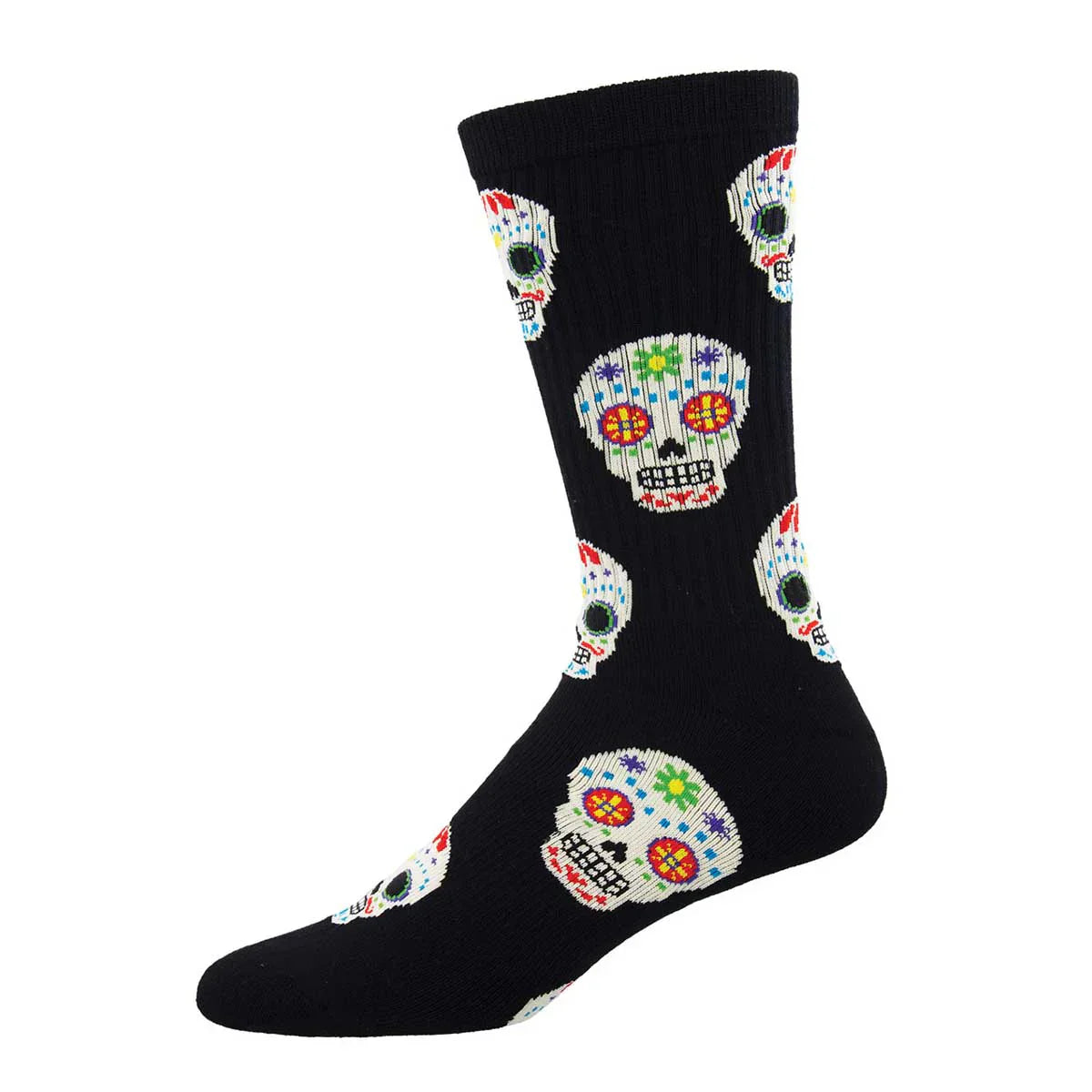 Socksmith Men's Candy Skull 6 Pack - Active Crew Socks