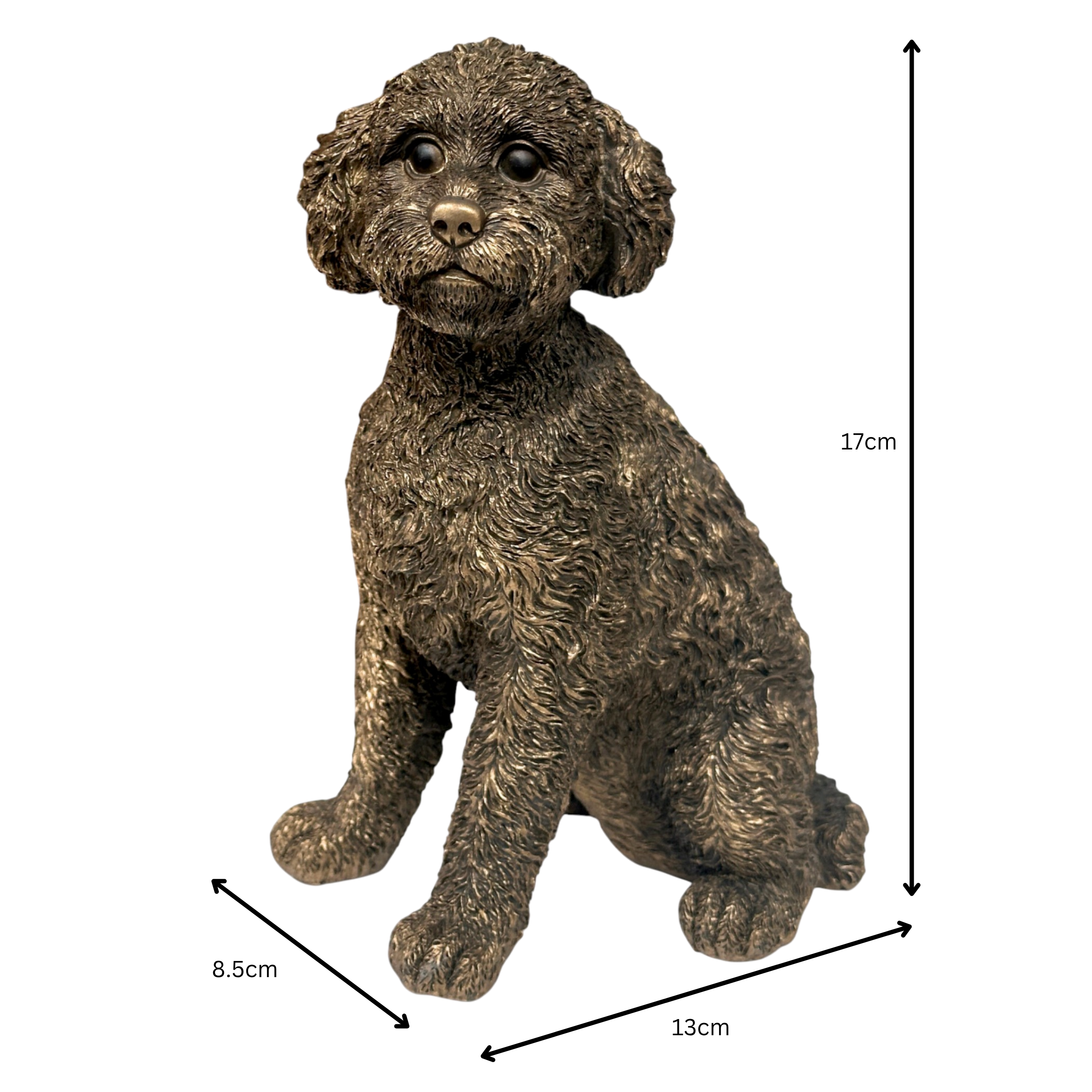 Cockapoo figurine, Leonardo Reflections Bronzed range, gift boxed (17cm)