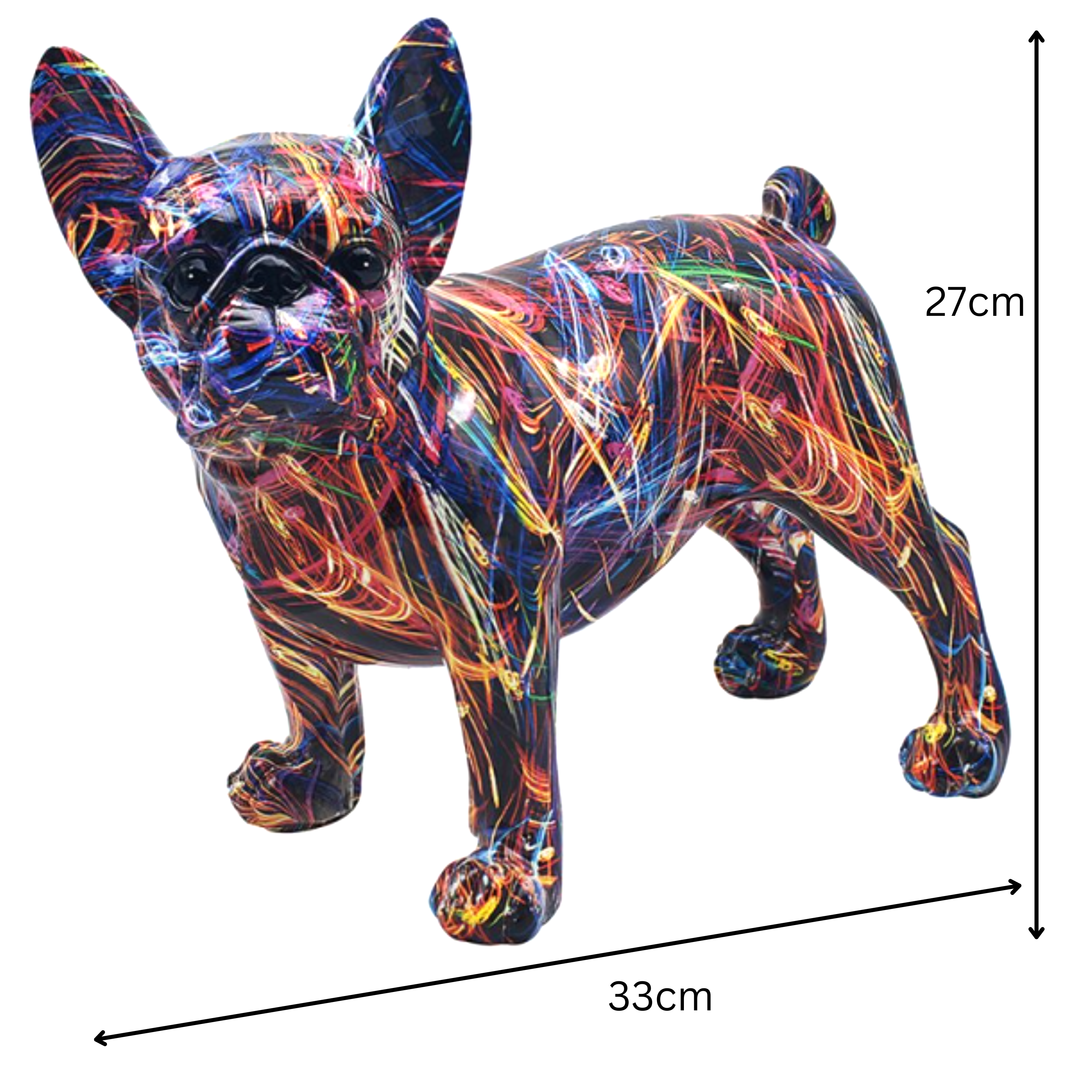 XL (33cm) Supernova French Bulldog bright coloured standing Frenchie ornament figurine