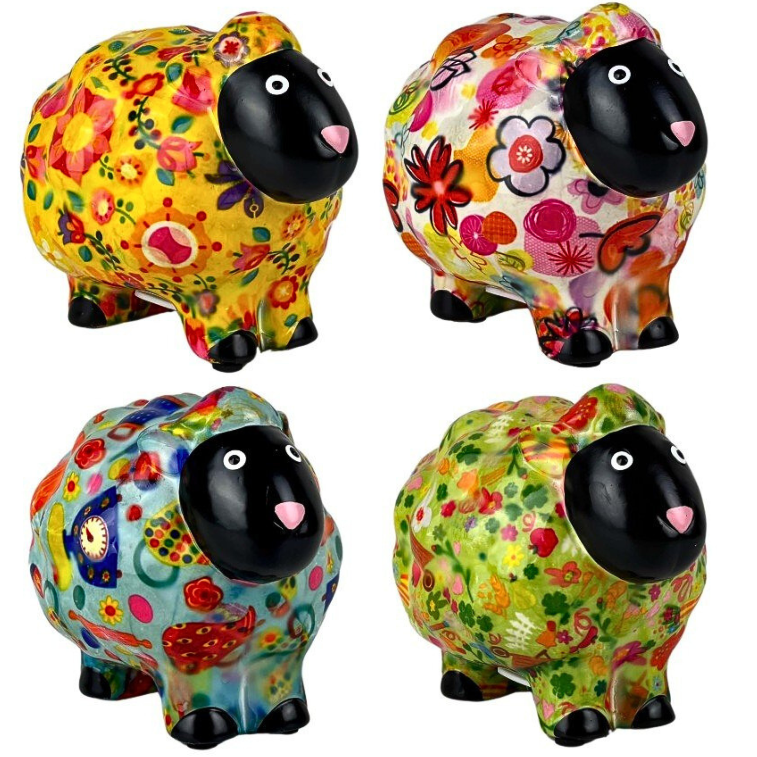 COMING SOON! Pomme Pidou 'Peluche' ceramic Sheep shaped Money Box (Medium) (4 PACK, ASSTD)