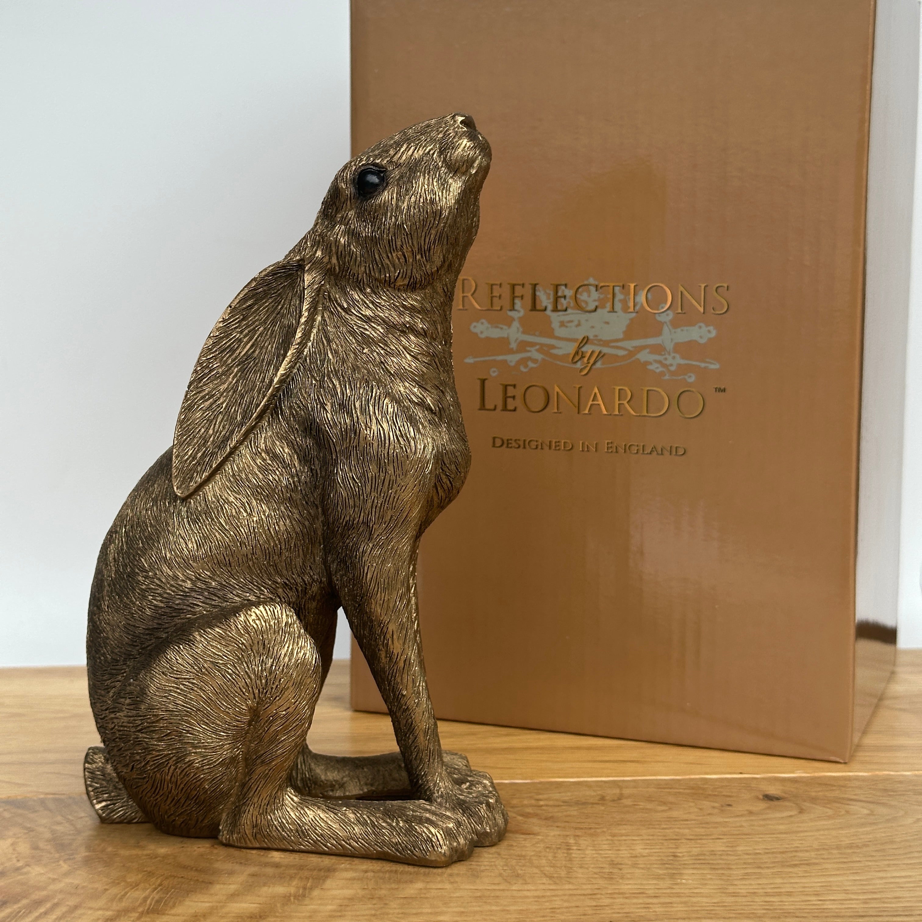 Leonardo Reflections Bronzed range18cm Bronzed Moongazing Hare, gift boxed