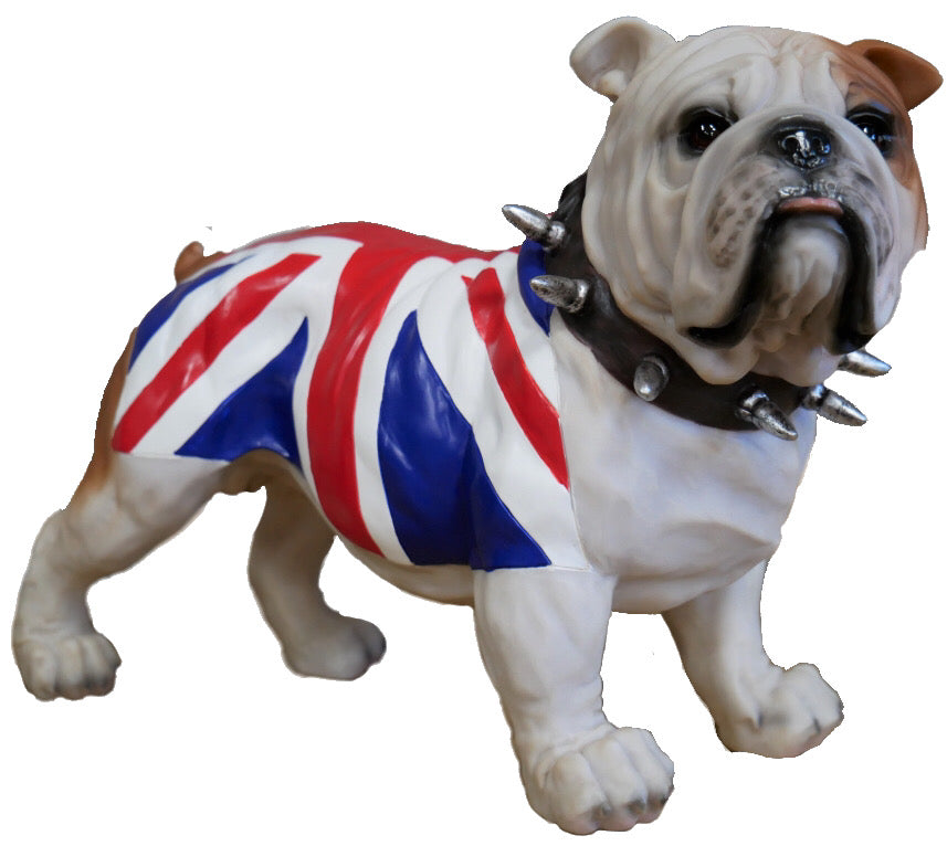 Standing British Bulldog in Union Jack coat ornament, great quality item, Bulldog lover gift